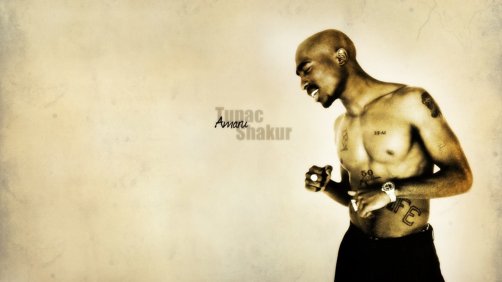 Tupac Shakur, 2Pac, Seppia, Full HD, sfondo desktop