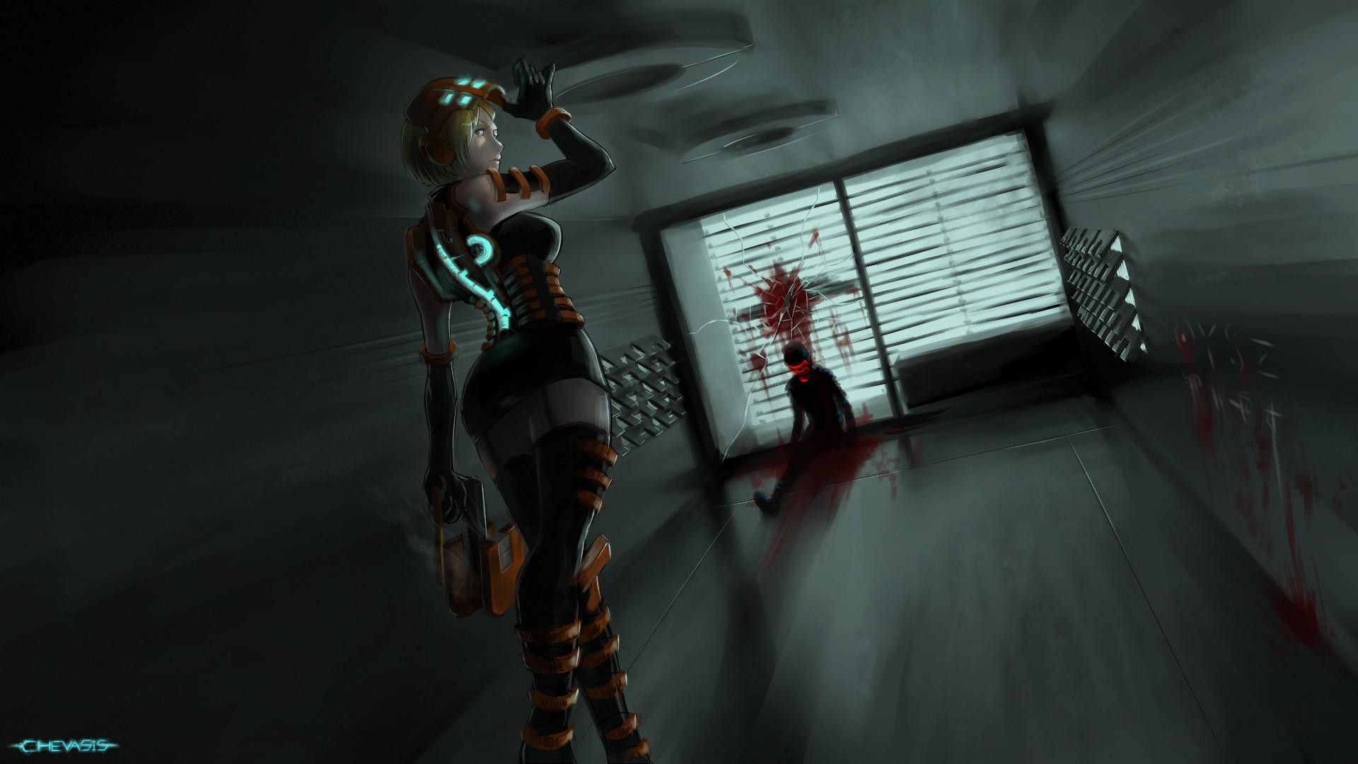 Dead Space, Fantascienza, Corridoio, Horror, 16:9 Full HD, wallpaper widescreen