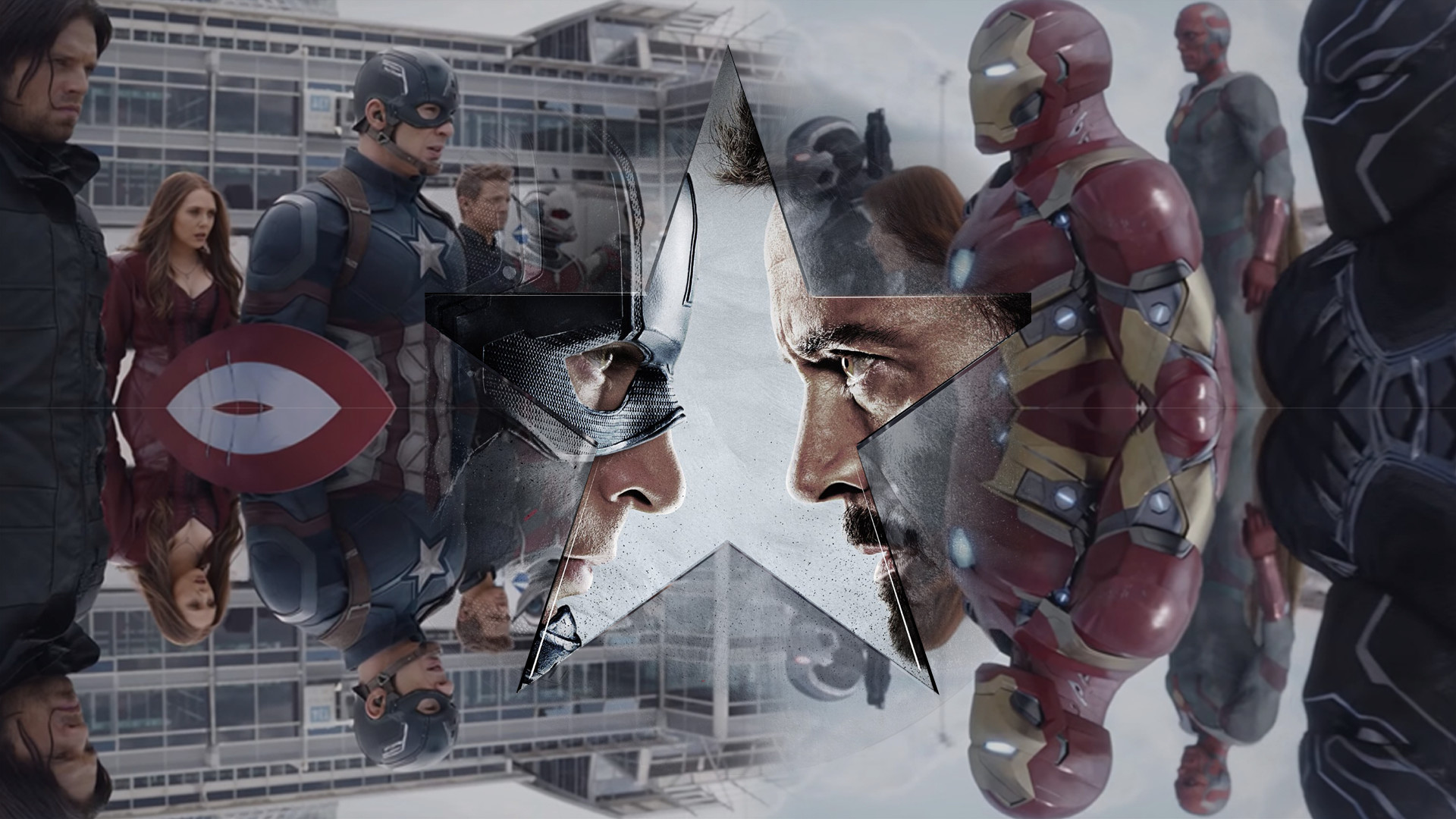 Captain America, Iron Man, Scarlet Witch, Captain America: Civil War, Riflesso, sfondo per PC