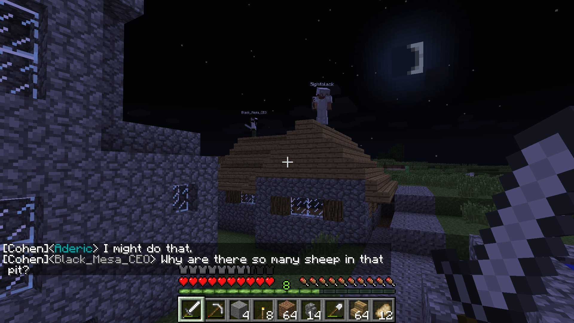Minecraft, Notte, Casa, Videogioco, Full HD 1080p, sfondo desktop