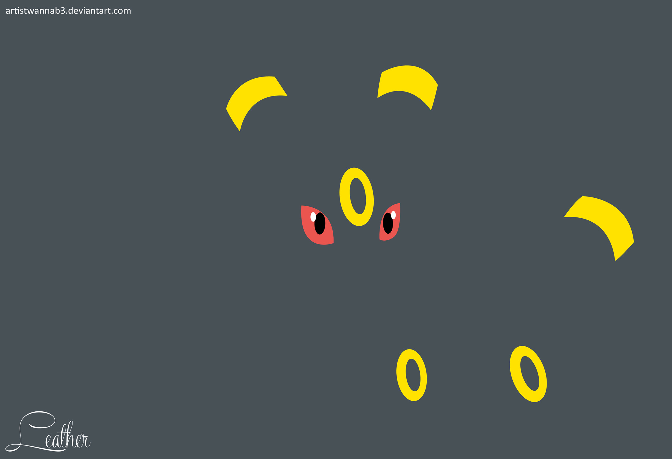 Umbreon, Pokémon, Minimalista, Sfondo grigio, Full HD, wallpaper desktop