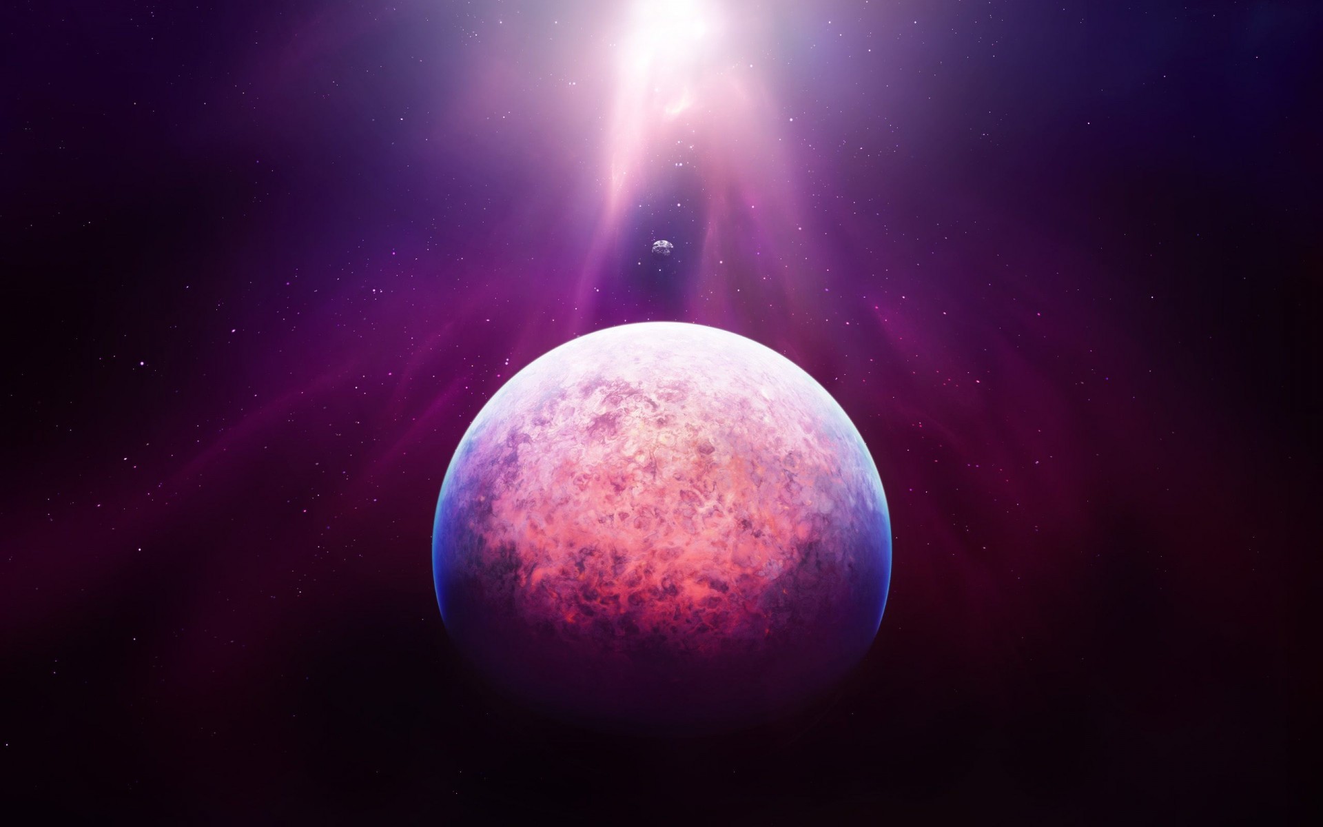 Pianeta, Luce, Viola, Full HD, wallpaper per portatile