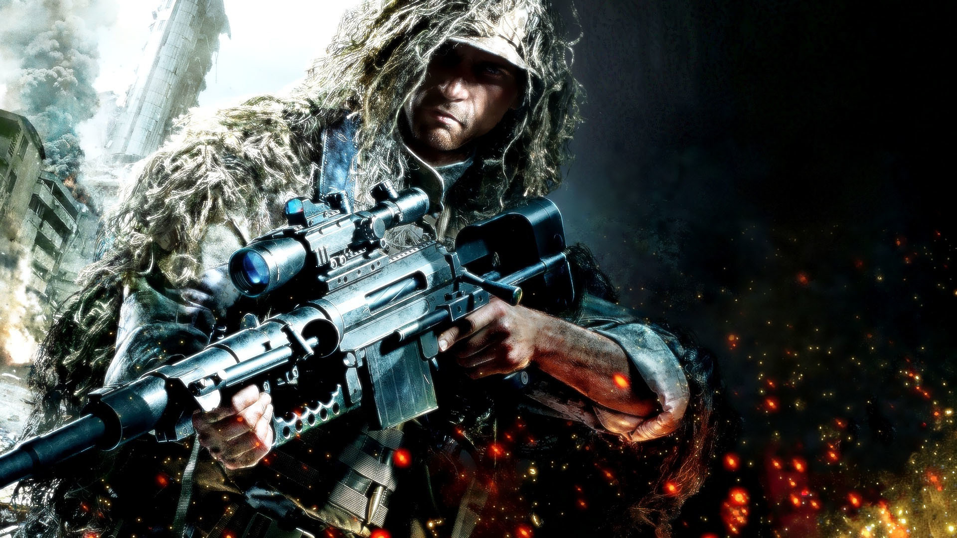Sniper: Ghost Warrior 2, Cecchino, Ghillie suit, Fucile, 1920x1080, sfondo per PC