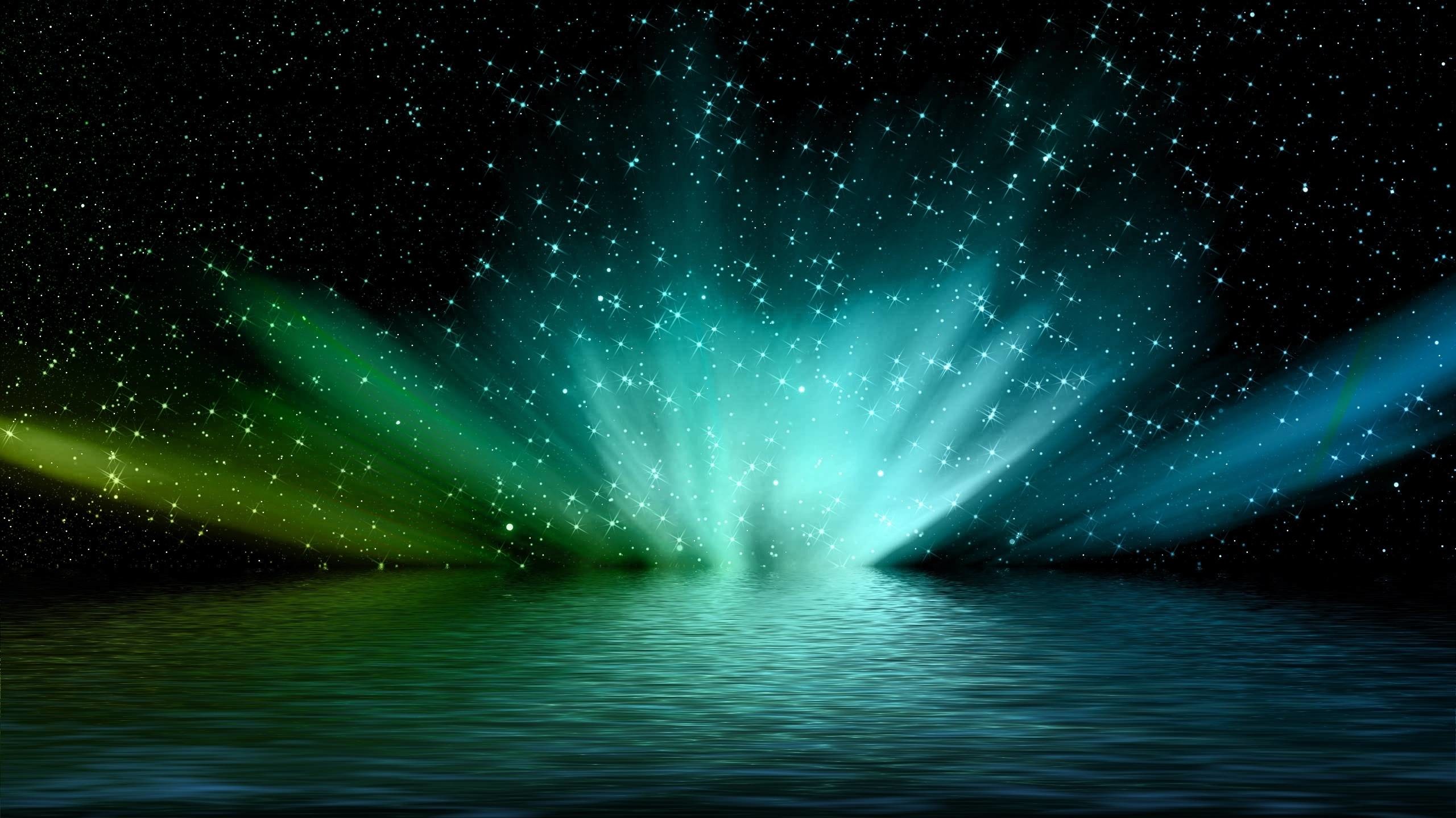 Aurora, Mac OS X, Stelle, Verde, 2K, wallpaper per portatile
