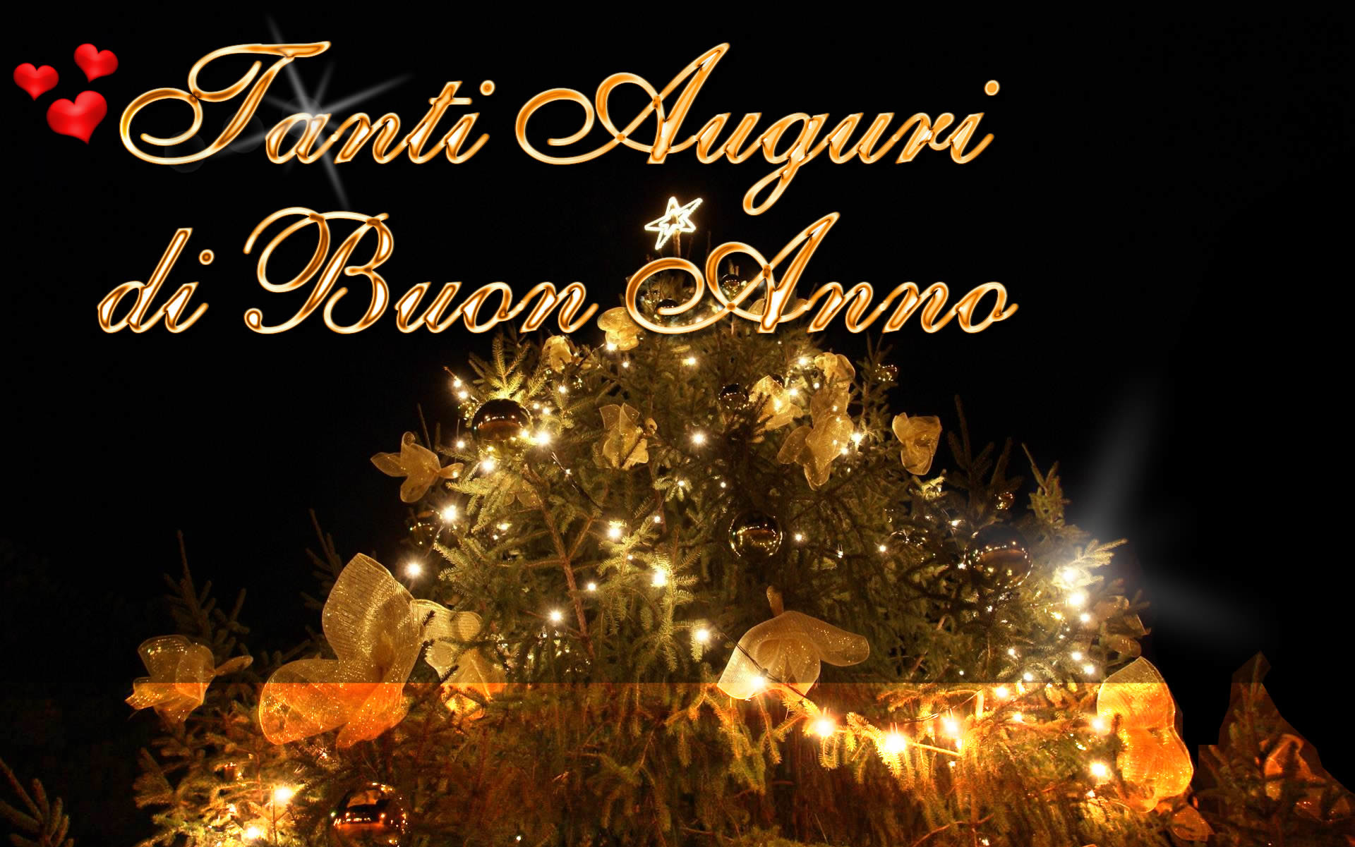 Tanti Auguri di Buon Anno, Capodanno, Luci, Albero, sfondo desktop