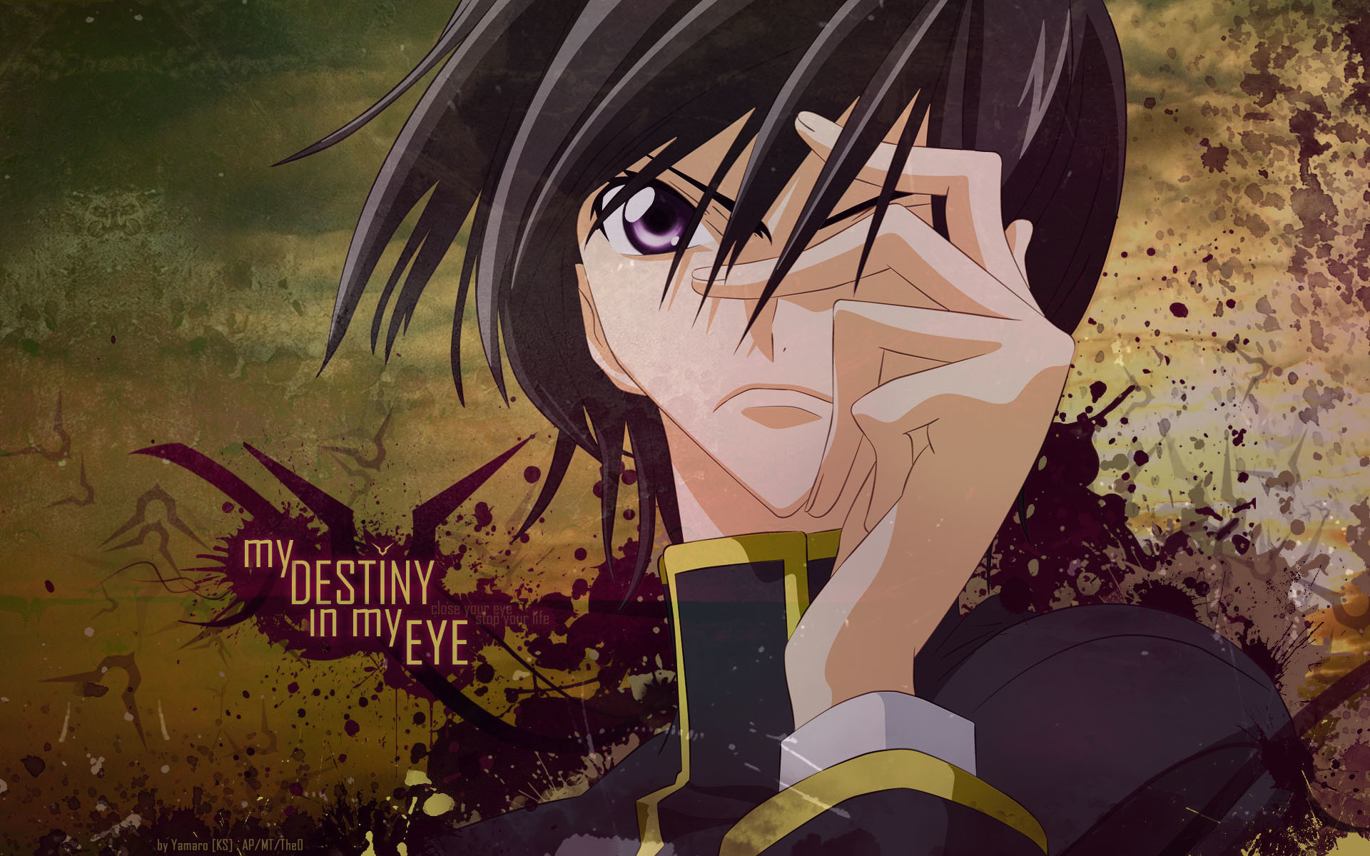 Lelouch Lamperouge, Code Geass, My destiny in my eye, Grunge, 1920x1200, immagine di sfondo