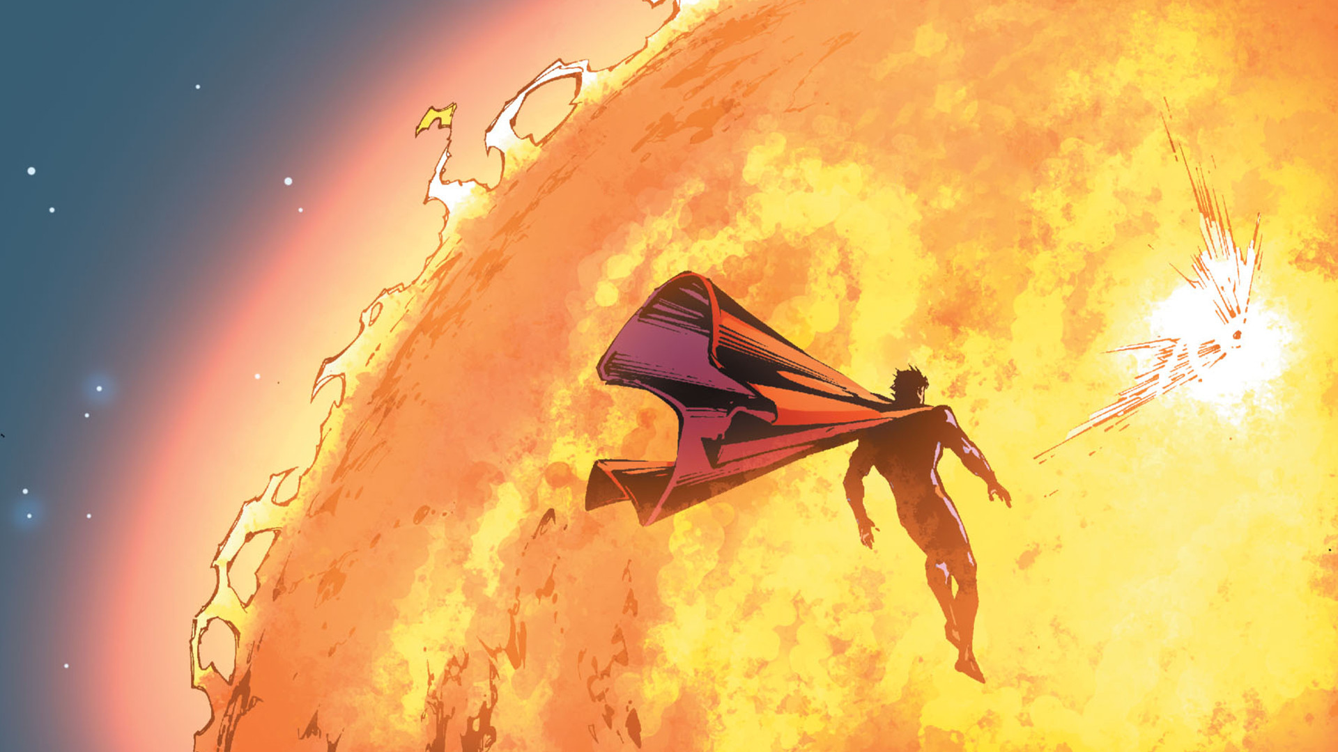 Superman, Sole, Volo, Spazio, Fumetto, 1920x1080, immagine di sfondo