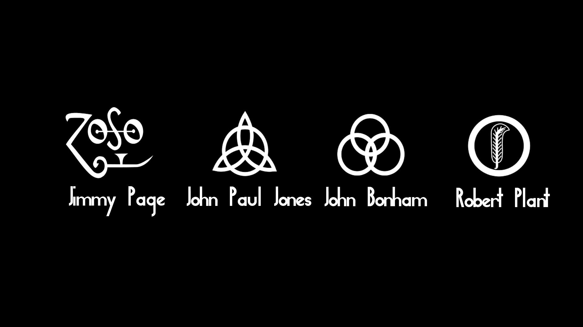 Led Zeppelin, Zoso, Jimmy Page, John Paul Jones, John Bonham, Robert Plant, Simboli, sfondo Full HD