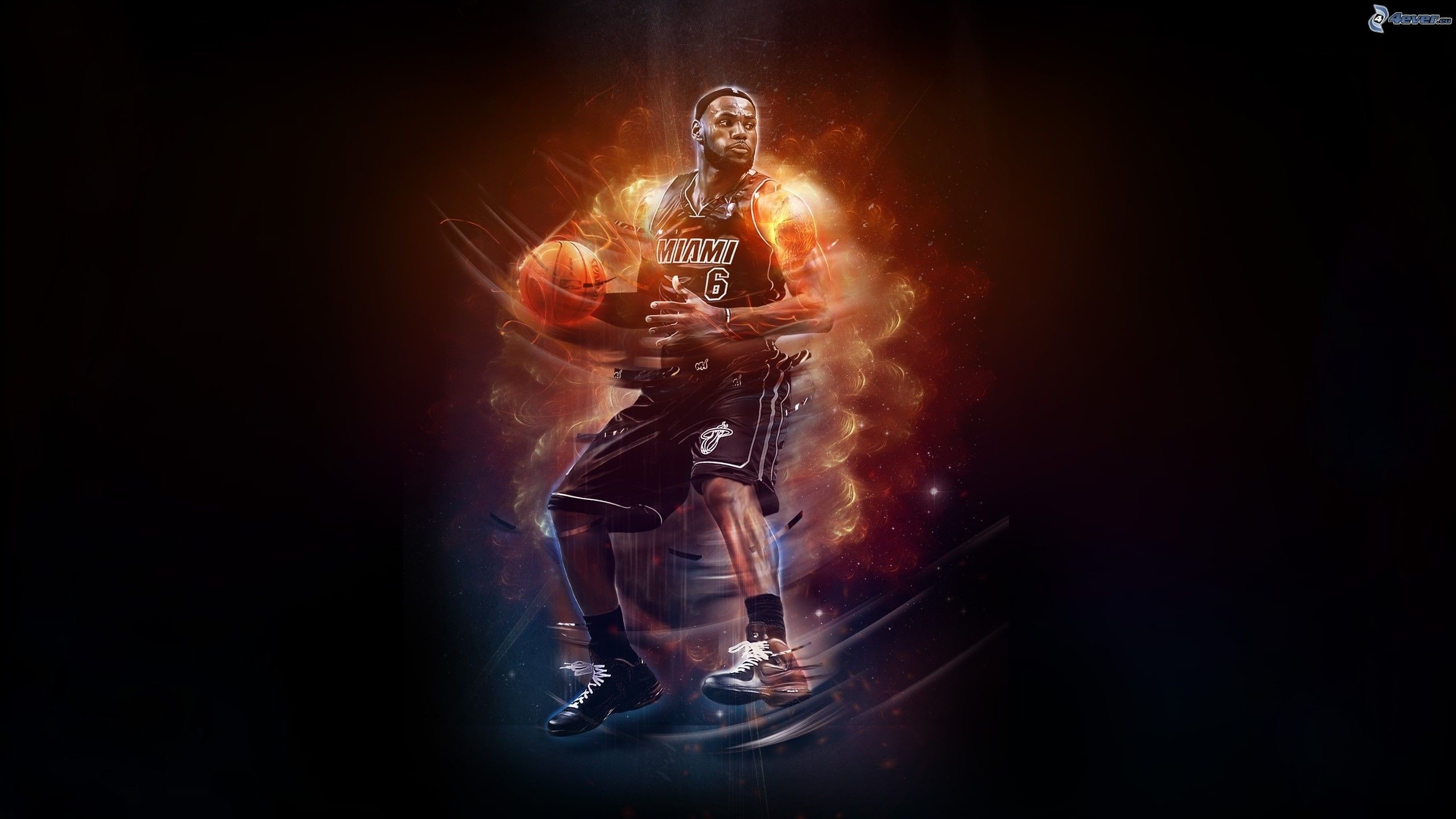 Dwyane Wade, Miami Heat, NBA, Arte digitale, 2560x1440, immagine di sfondo