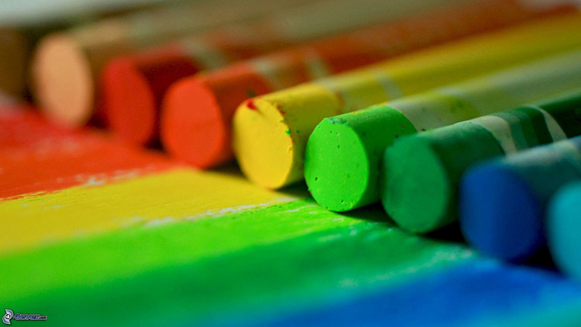 Pastelli a olio, Arcobaleno, Primo piano, Full HD, sfondo per PC