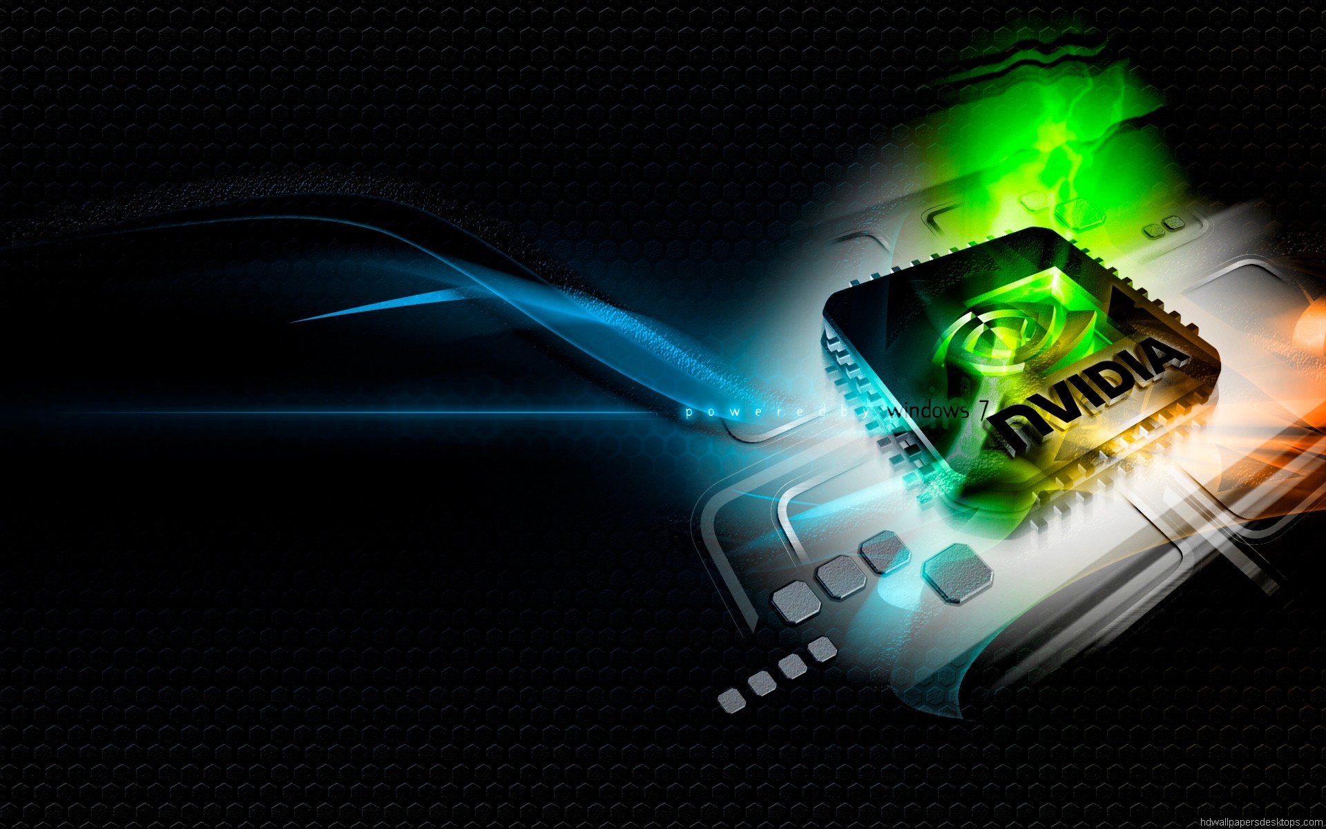 NVIDIA, Logo, Chip, Sfondo nero, wallpaper per computer
