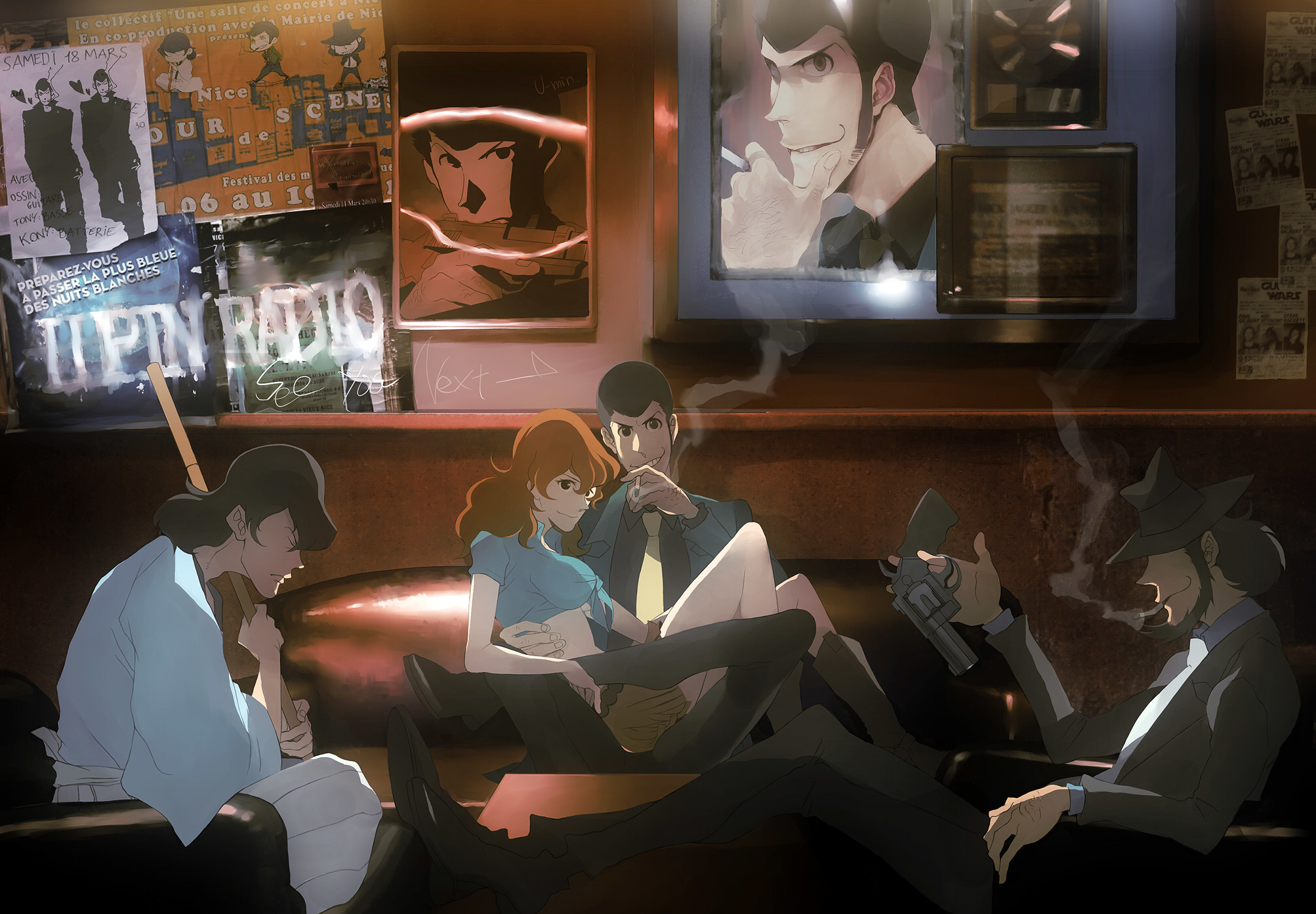 Lupin III, Lupin the Radio, Fujiko Mine, Bar, Full HD, sfondo Windows 11