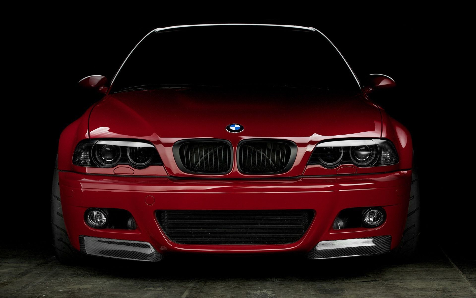 BMW M3 (E46), BMW, Rosso, Sfondo nero, 16:10 Full HD, wallpaper widescreen