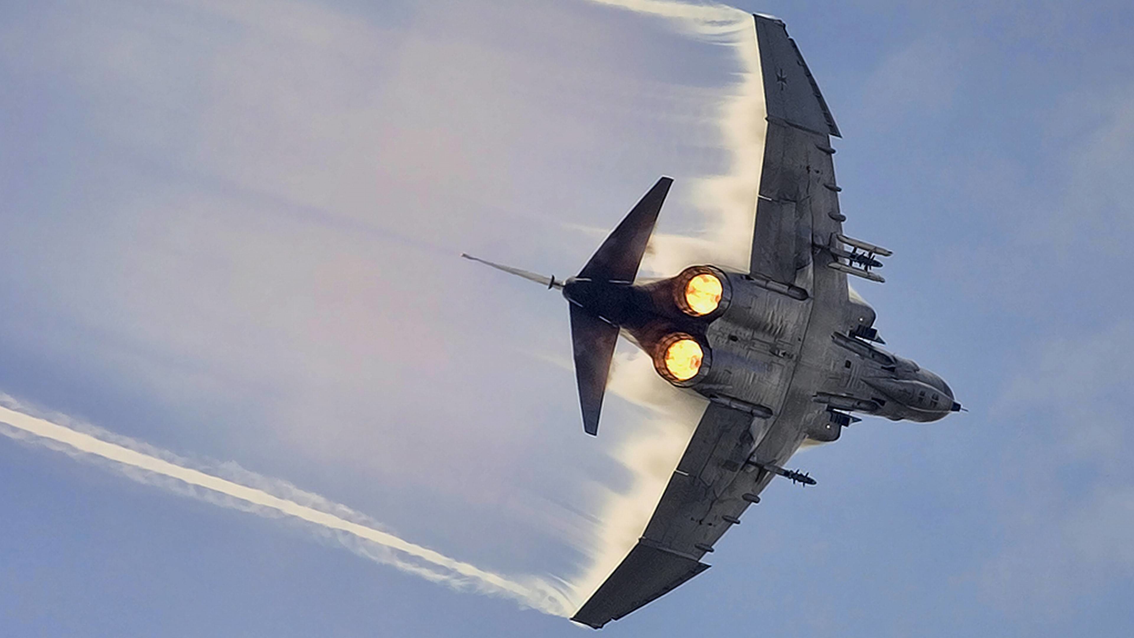 McDonnell Douglas F-4 Phantom II, Caccia, Postbruciatore, Cielo, sfondo desktop 3840x2160