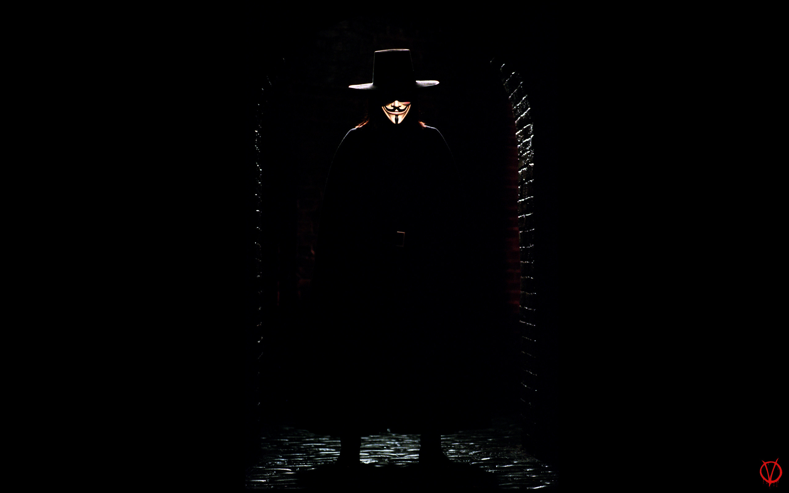 V per Vendetta, V, Tunnel, Buio, 2560x1600, immagine di sfondo