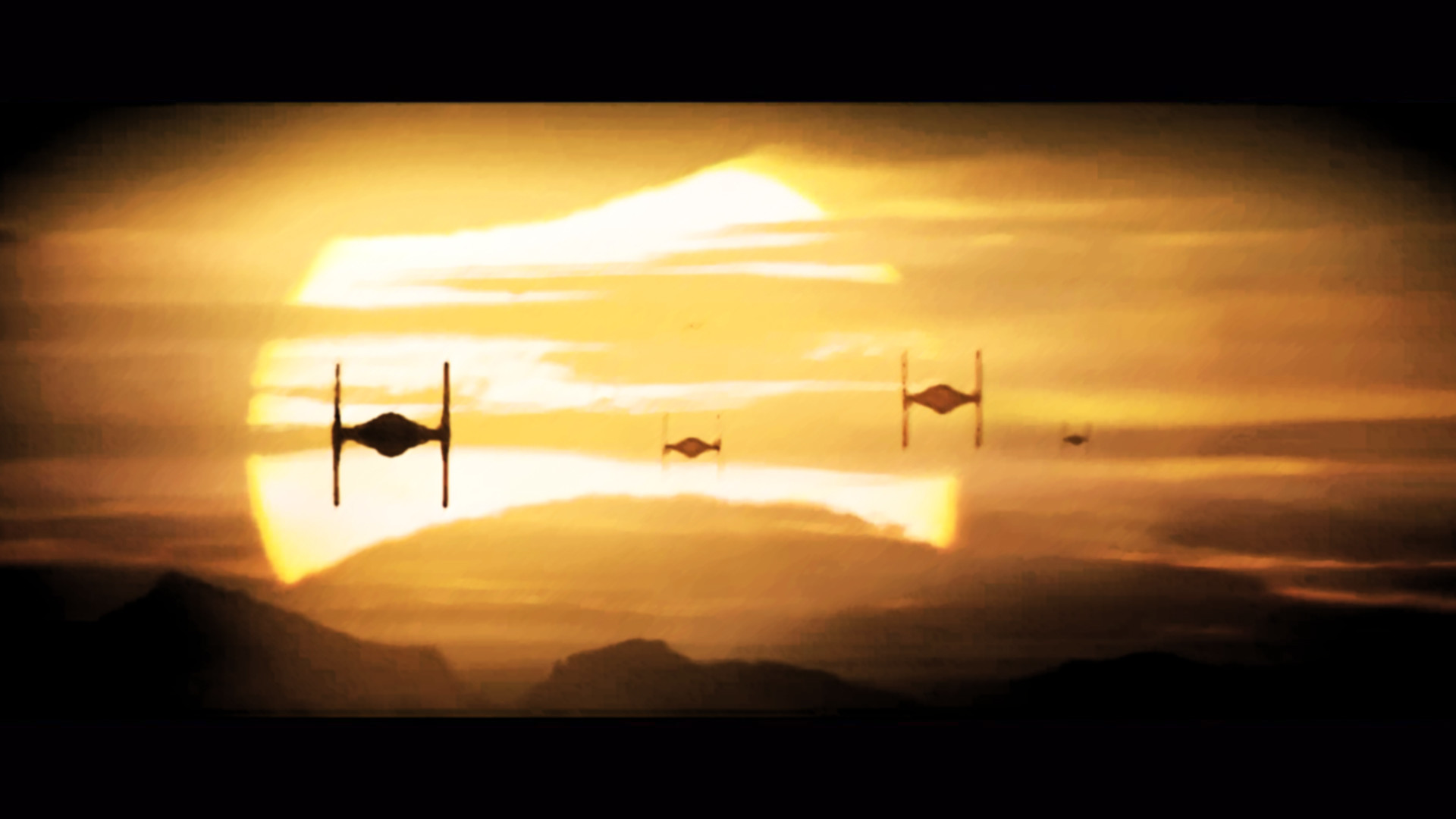 TIE fighter, Sole, Tramonto, Star Wars, Full HD, wallpaper per PC