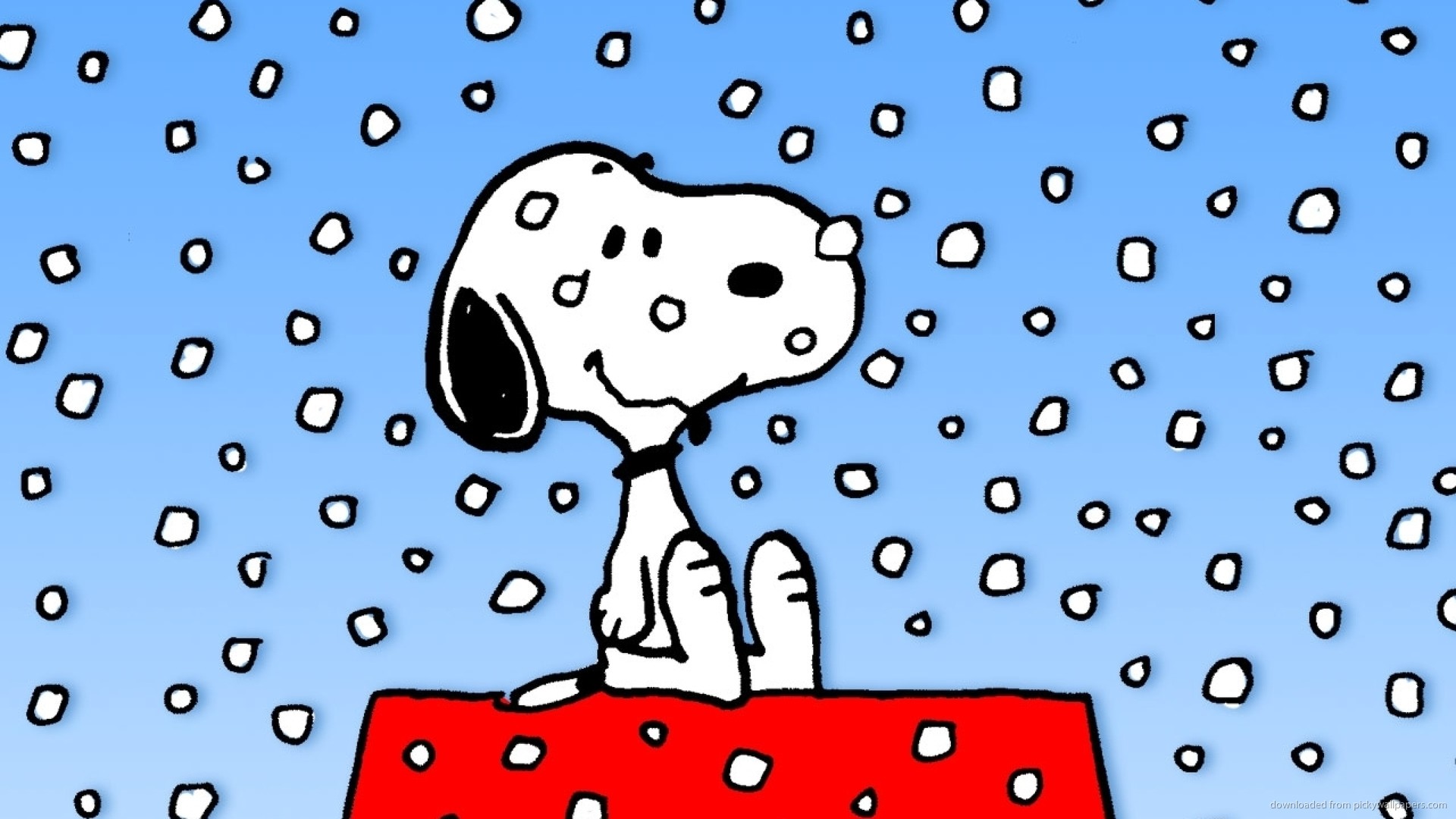 Snoopy, Neve, Cuccia rossa, 1920x1080, sfondo per PC