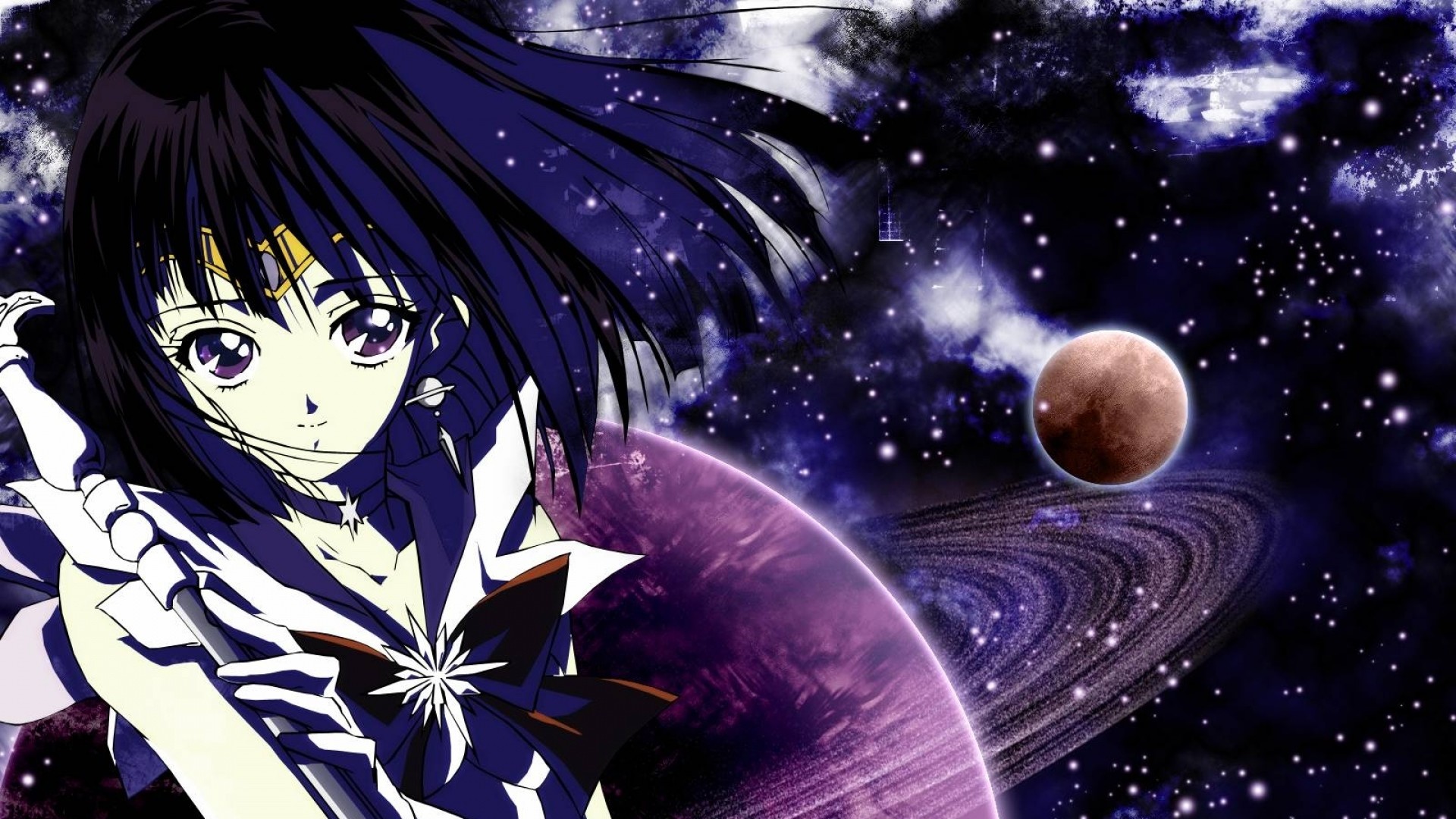 Hotaru Tomoe, Sailor Saturn, Saturno, Spazio, Full HD, wallpaper desktop
