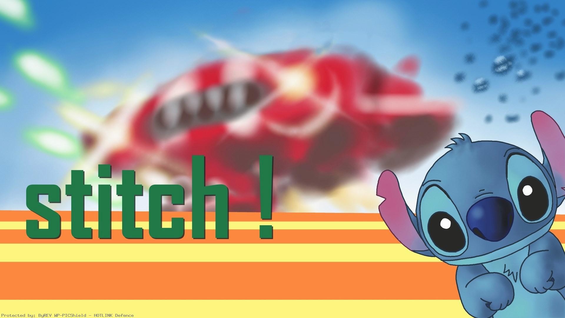Stitch!, Stitch, Astronave rossa, Scritta, 1920x1080, sfondo per PC