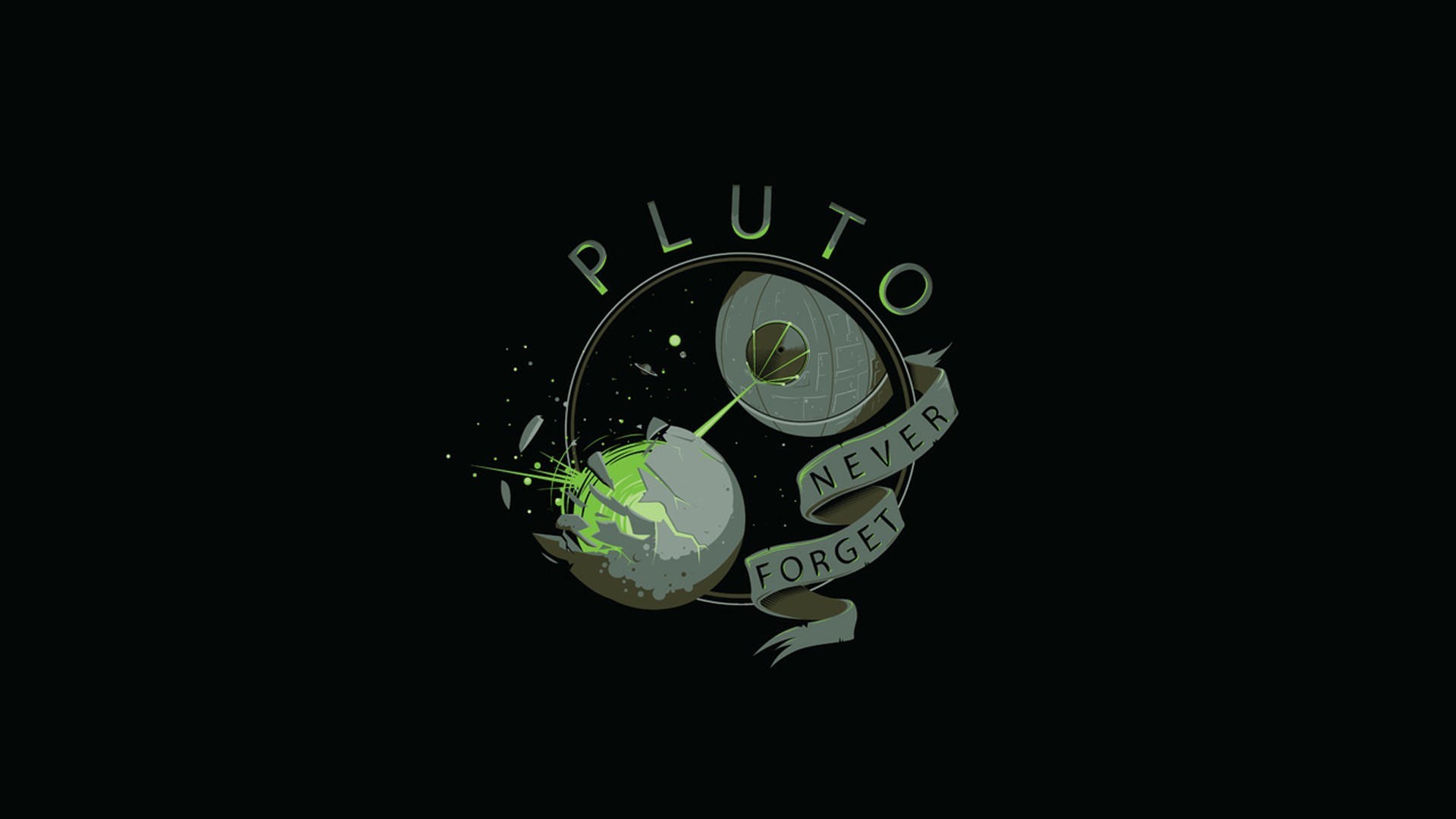 Morte Nera, Plutone, Never Forget, Umorismo, Full HD, sfondo desktop