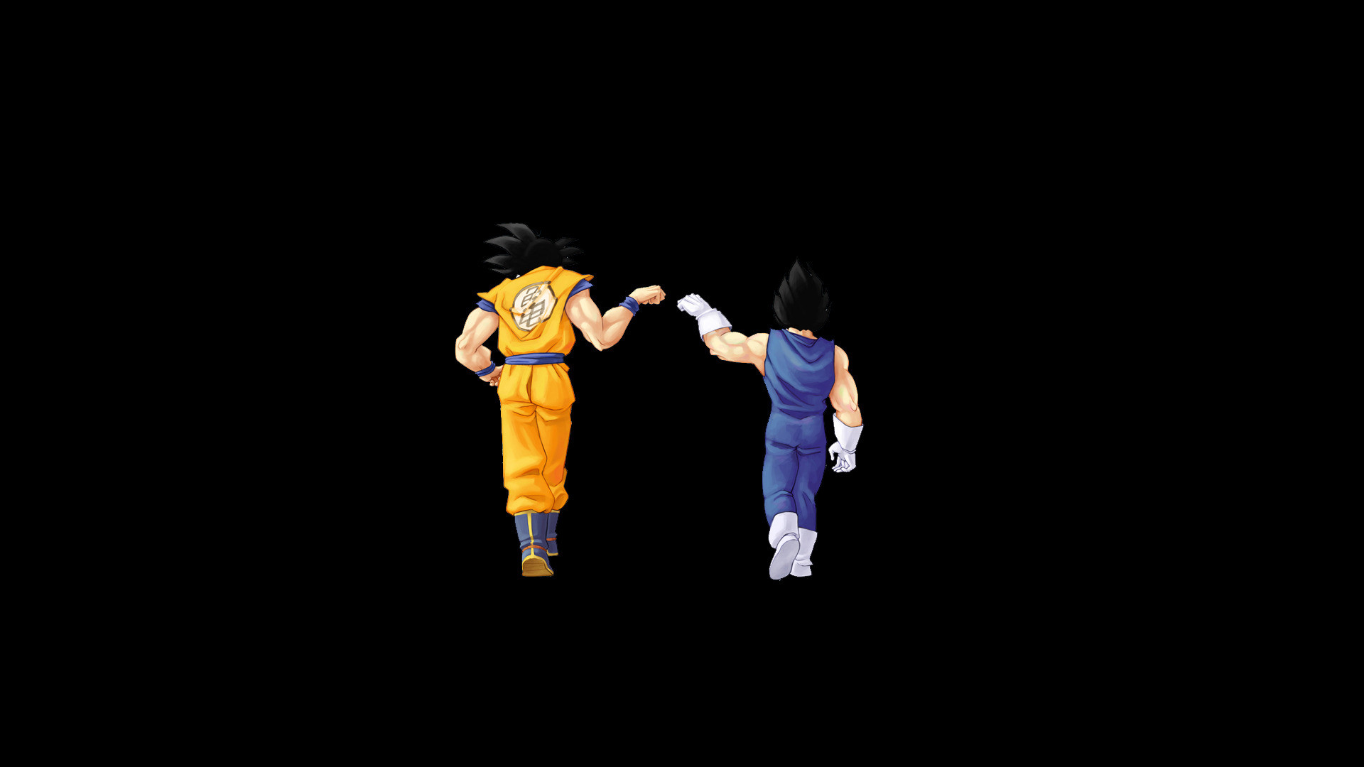 Goku, Vegeta, Dragon Ball, Anime, Sfondo nero, wallpaper PC