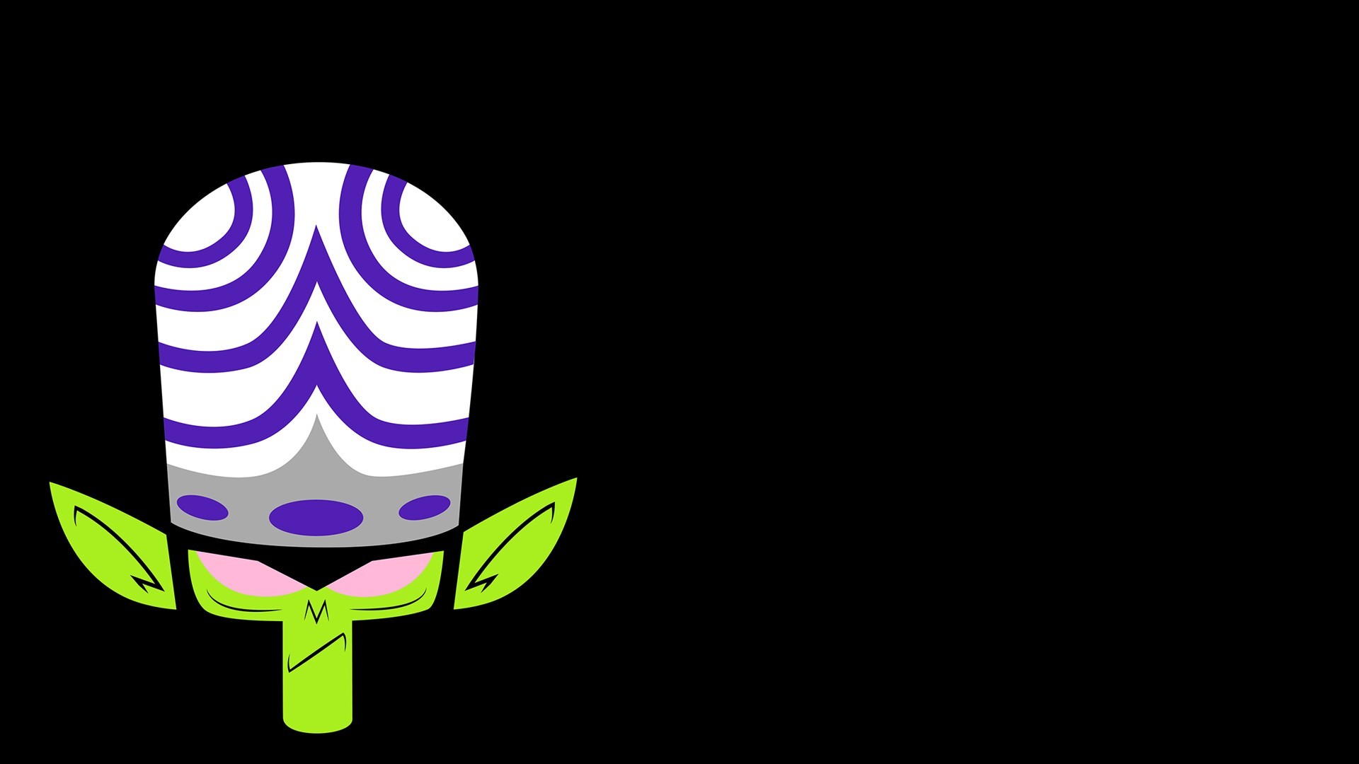 Mojo Jojo, Superchicche, Sfondo nero, Minimalismo, 16:9 Full HD, wallpaper widescreen