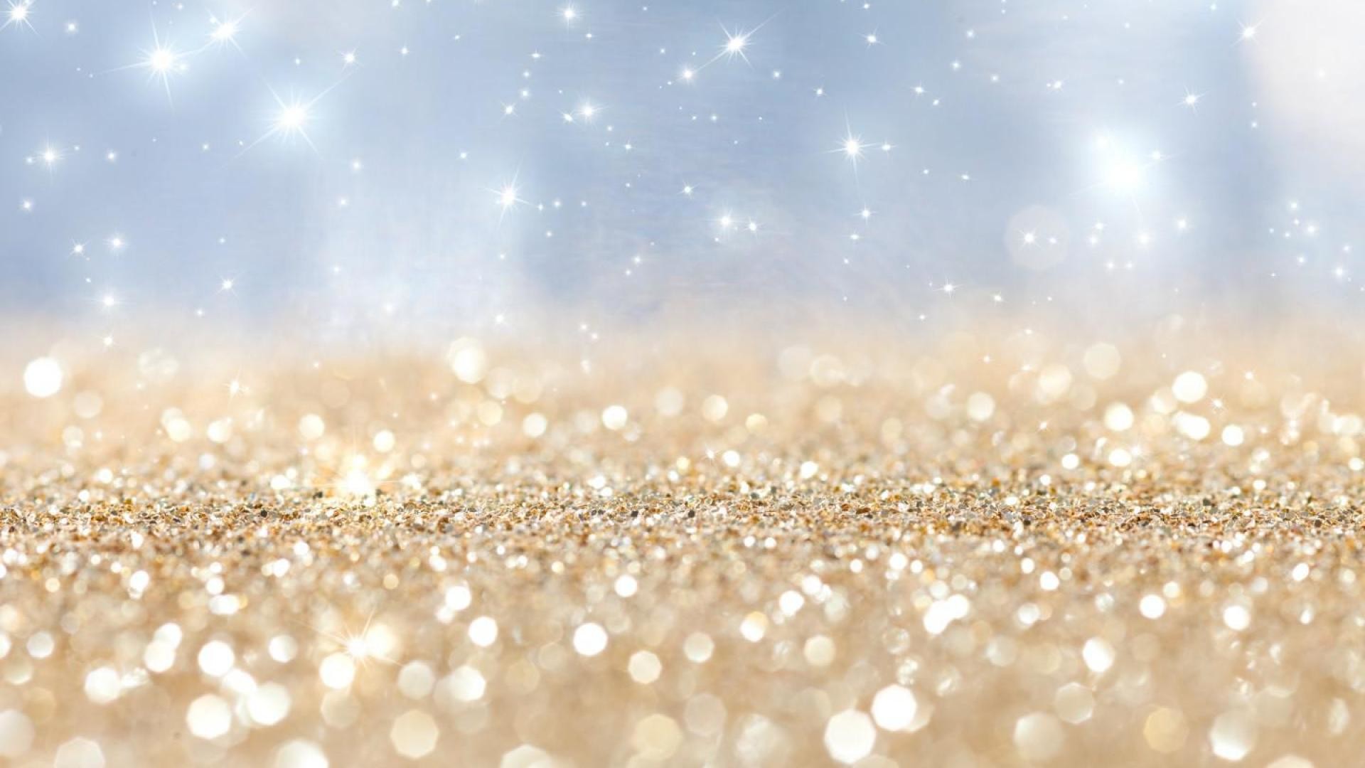 Glitter dorato, Bokeh, Scintillii, Oro, Azzurro, 1920x1080, wallpaper desktop