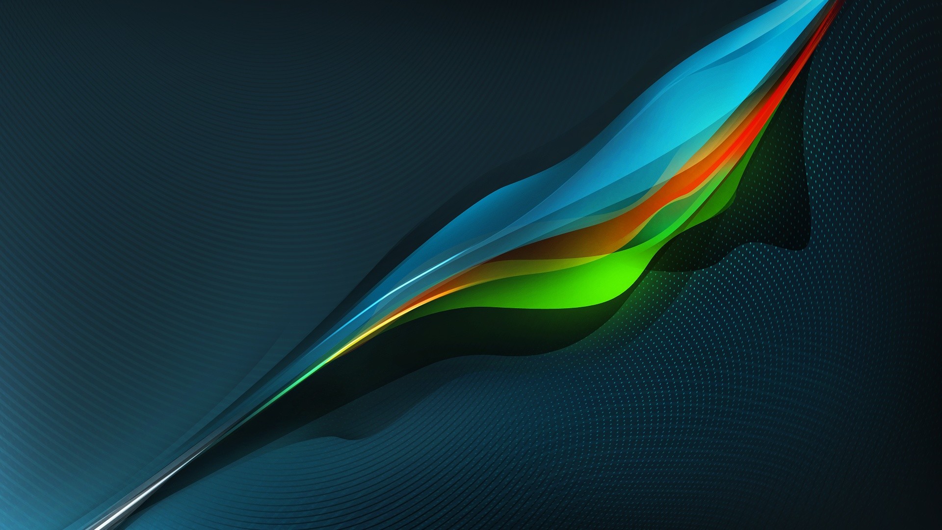 Onda astratta, Sfondo blu scuro, Full HD, wallpaper Windows
