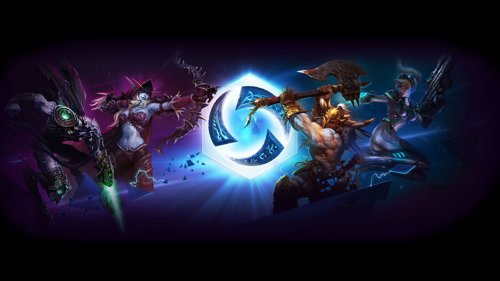Heroes of the Storm, Logo, Sylvanas, Jaina Proudmoore, Eroi, Full HD, wallpaper per PC