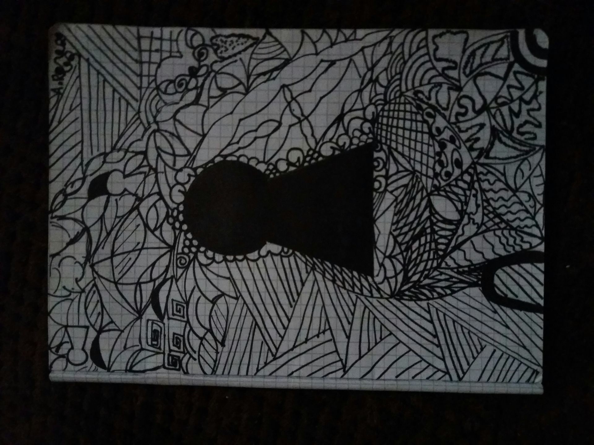 Serratura, Zentangle, Disegno in bianco e nero, Full HD, sfondo per iPad e tablet