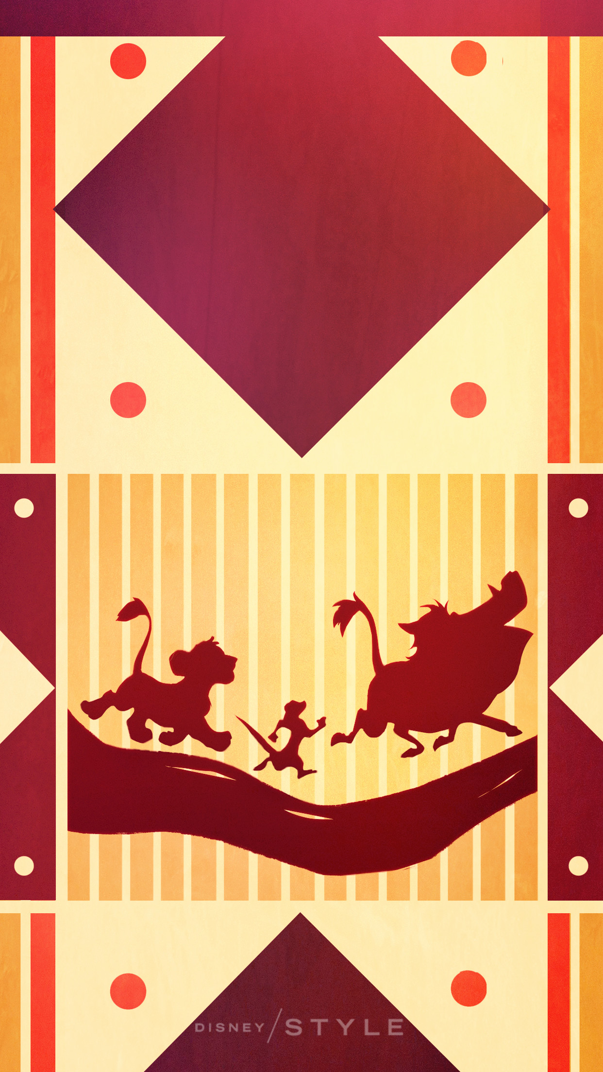 Il re leone, Simba, Timon, Pumbaa, Disney, Rosso, 1242x2208, schermata di blocco iPhone