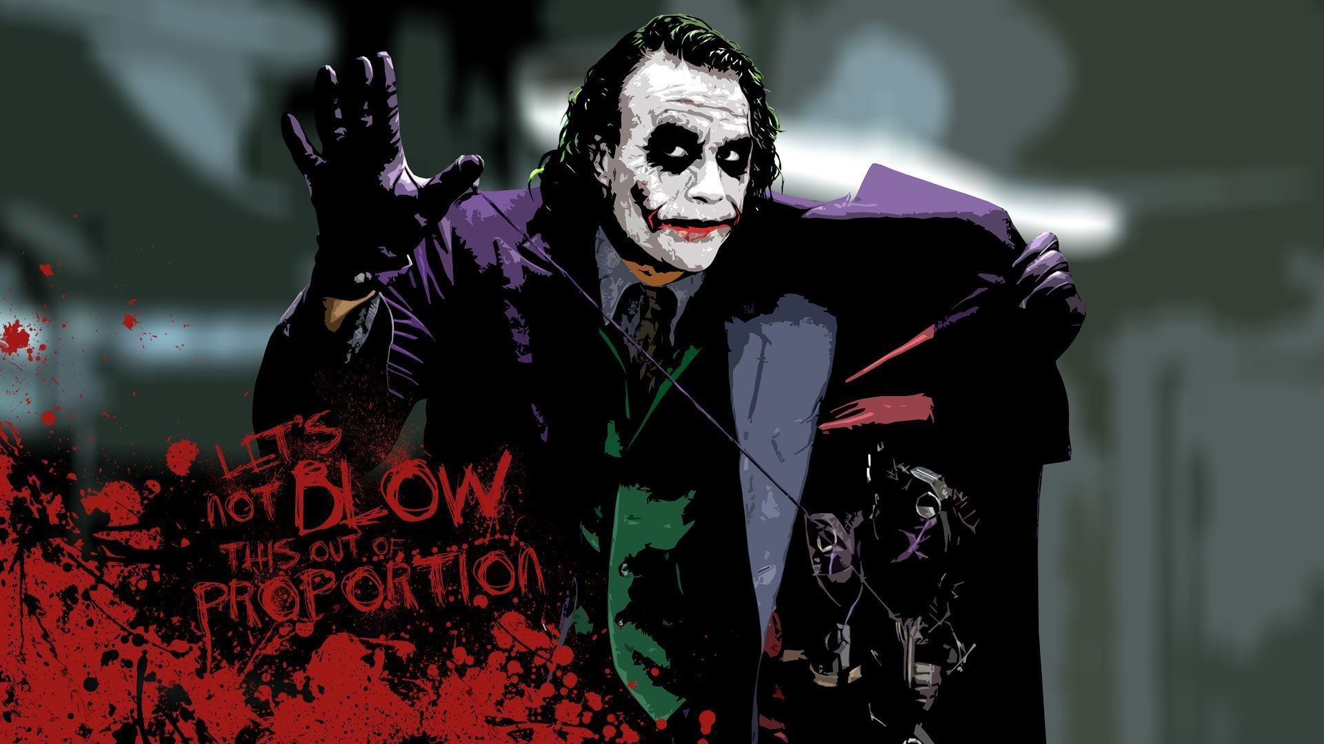 Joker, Heath Ledger, Il cavaliere oscuro, Citazione, Schizzi rossi, sfondo Windows 11