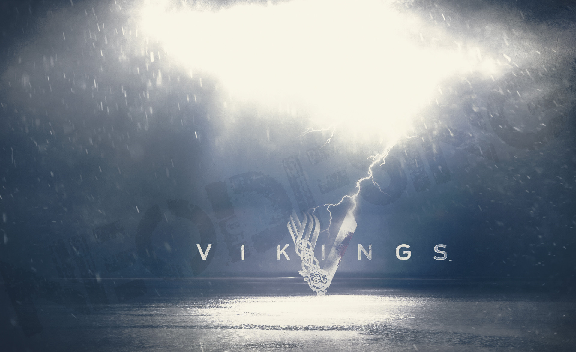 Vikings, Logo, Fulmine, Mare, Full HD, sfondo per PC e portatile