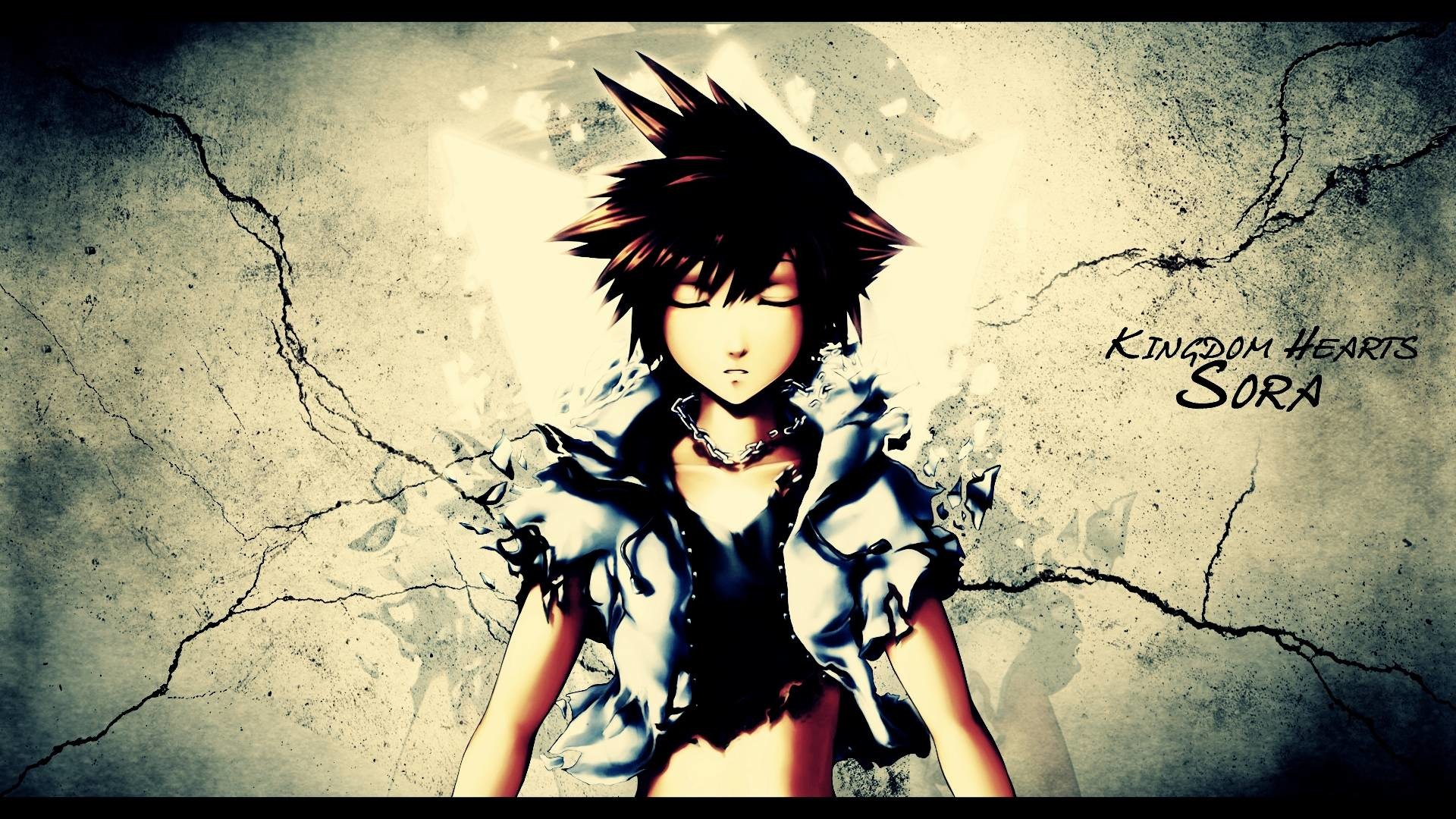 Sora, Kingdom Hearts, Crepe, Seppia, Fan art, Full HD 1080p, sfondo desktop
