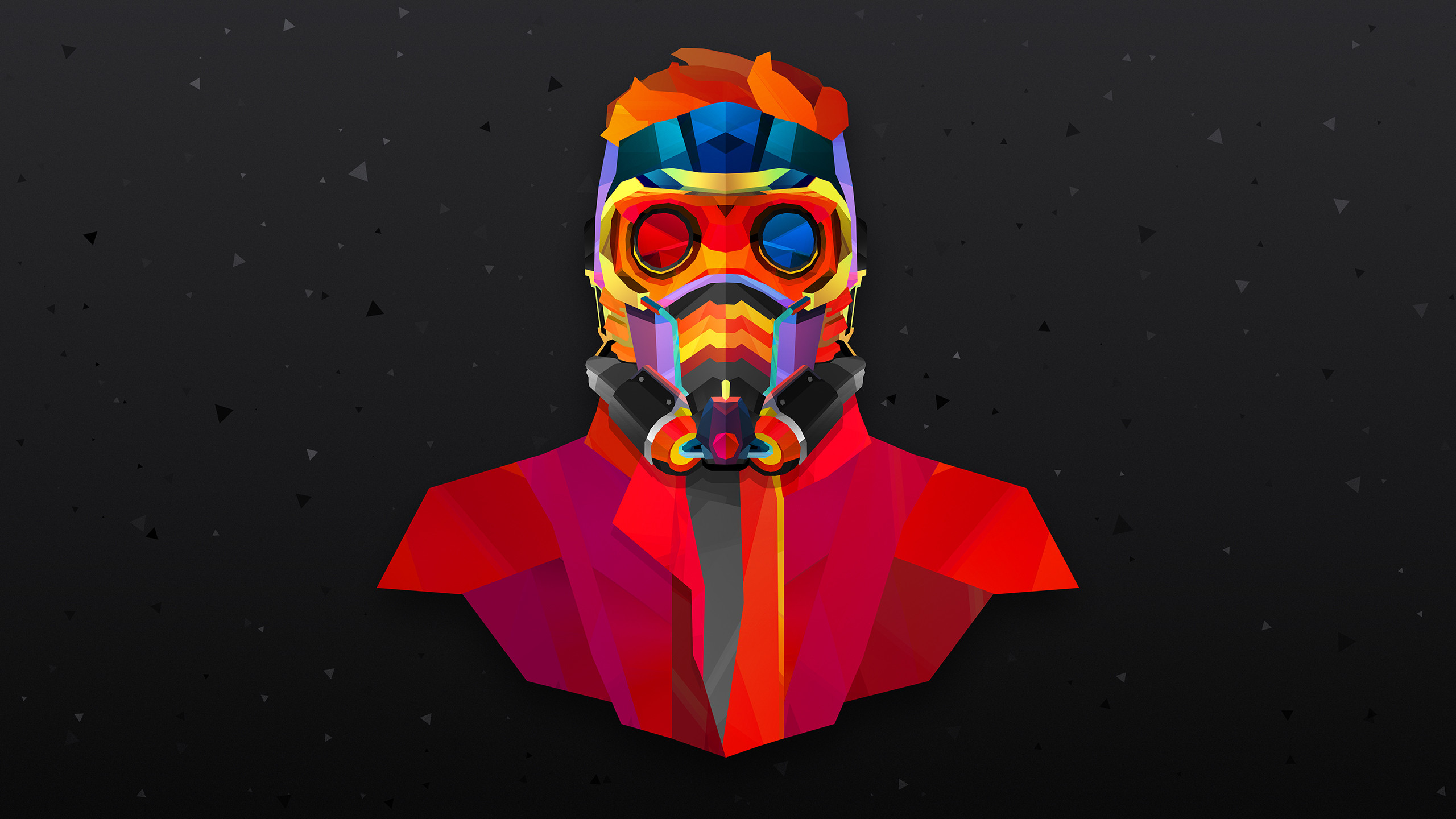 Star-Lord, Guardiani della Galassia, Marvel, Justin Maller, Arte geometrica, sfondo per PC
