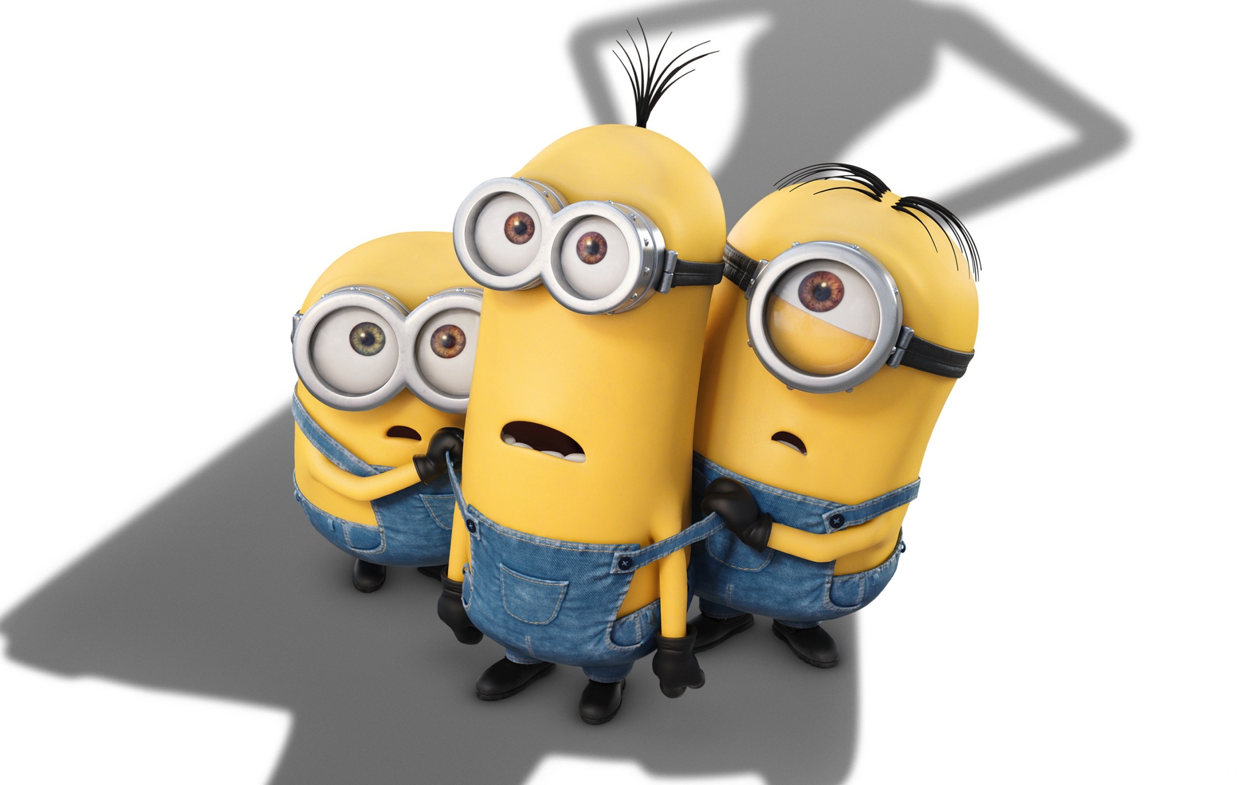 Minions, Gru, Ombra, Sfondo bianco, 2560x1600, wallpaper desktop