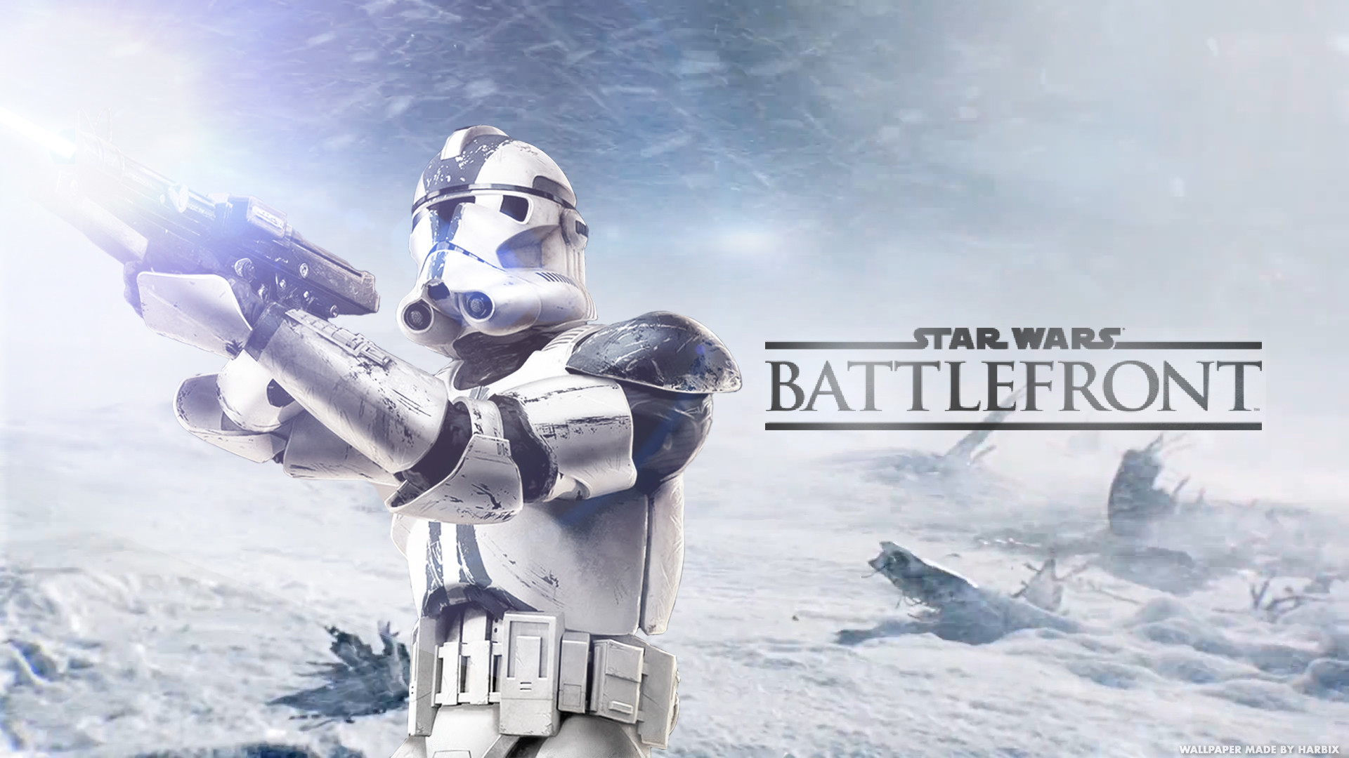 Stormtrooper, Star Wars Battlefront, Hoth, Neve, Blaster, Full HD, sfondo per PC