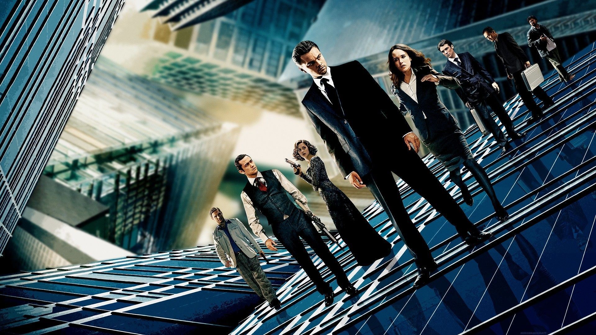 Inception, Leonardo DiCaprio, Joseph Gordon-Levitt, Elliot Page, Gravità zero, Grattacieli, immagine di sfondo