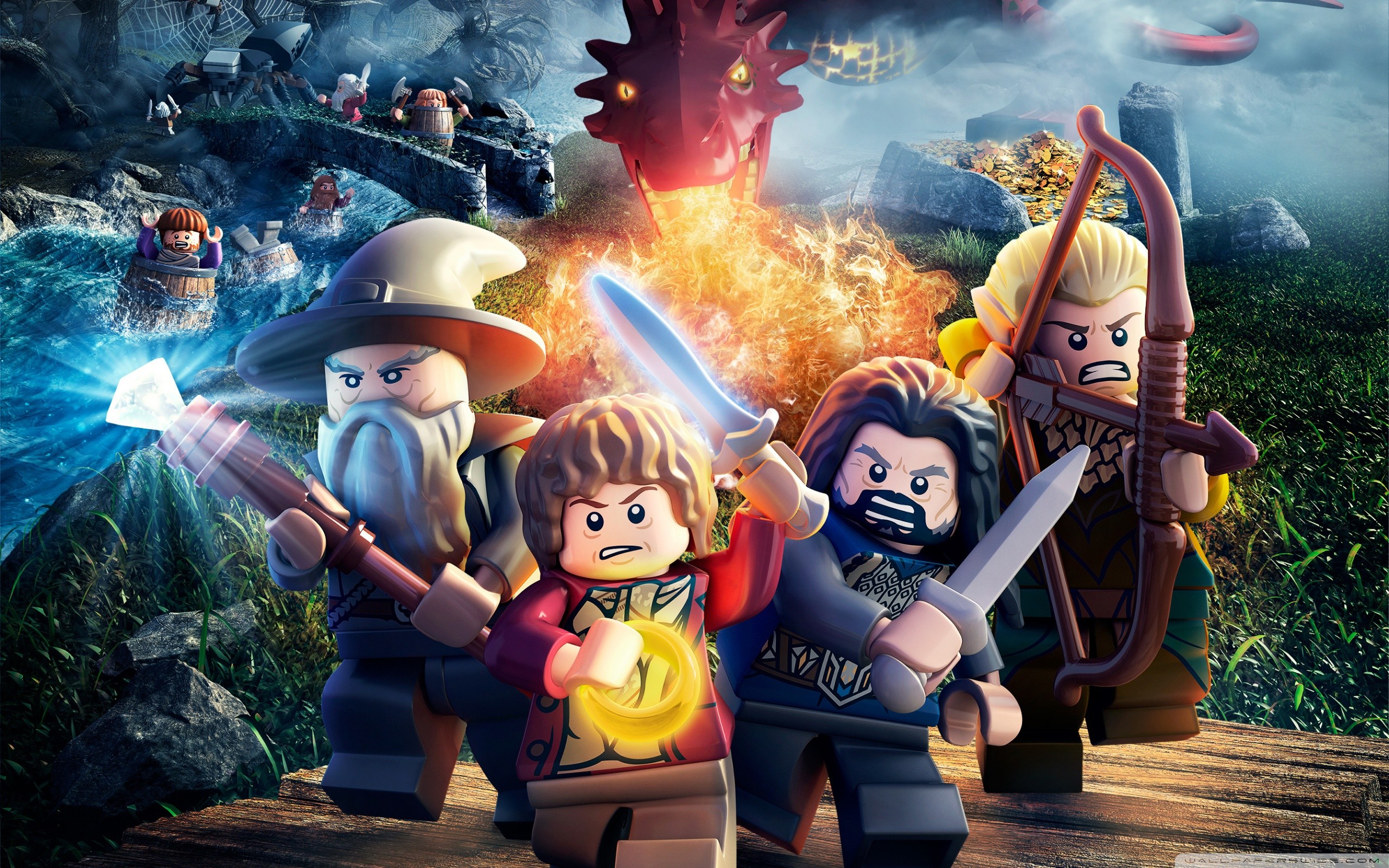 LEGO Lo Hobbit, Gandalf, Bilbo Baggins, Thorin Scudodiquercia, Videogioco, sfondo 2K per PC