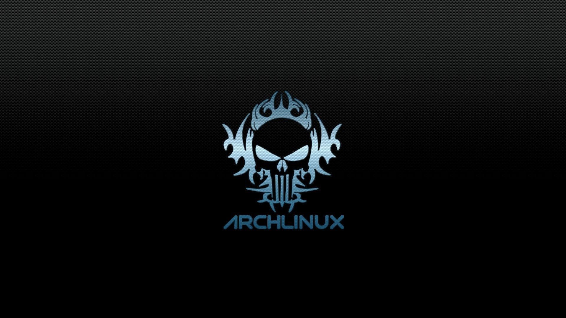 Arch Linux, Teschio, Logo, Sfondo nero, Full HD, wallpaper per PC