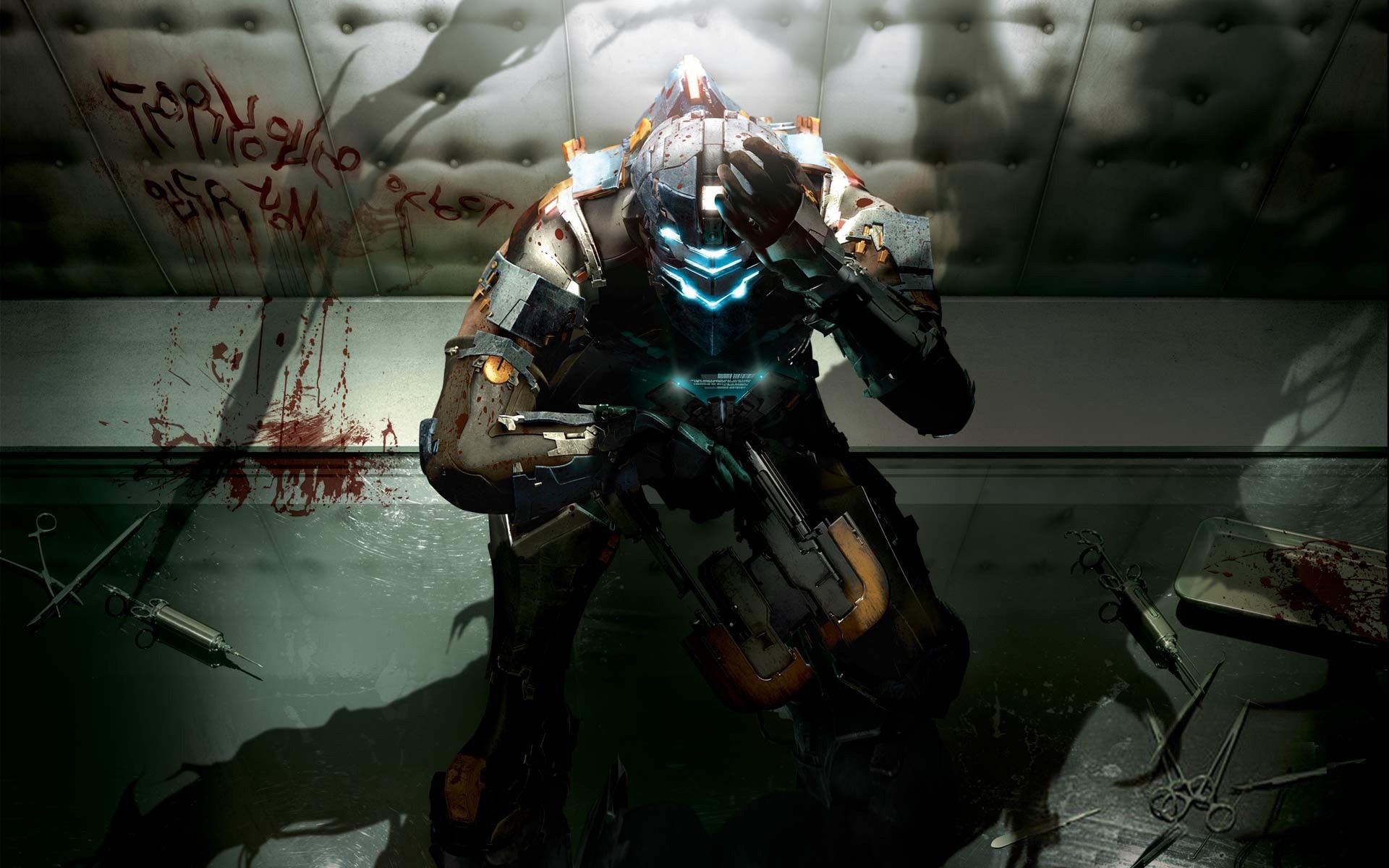 Isaac Clarke, Dead Space 2, Camicia di forza, Sangue, Cella imbottita, sfondo MacBook Air