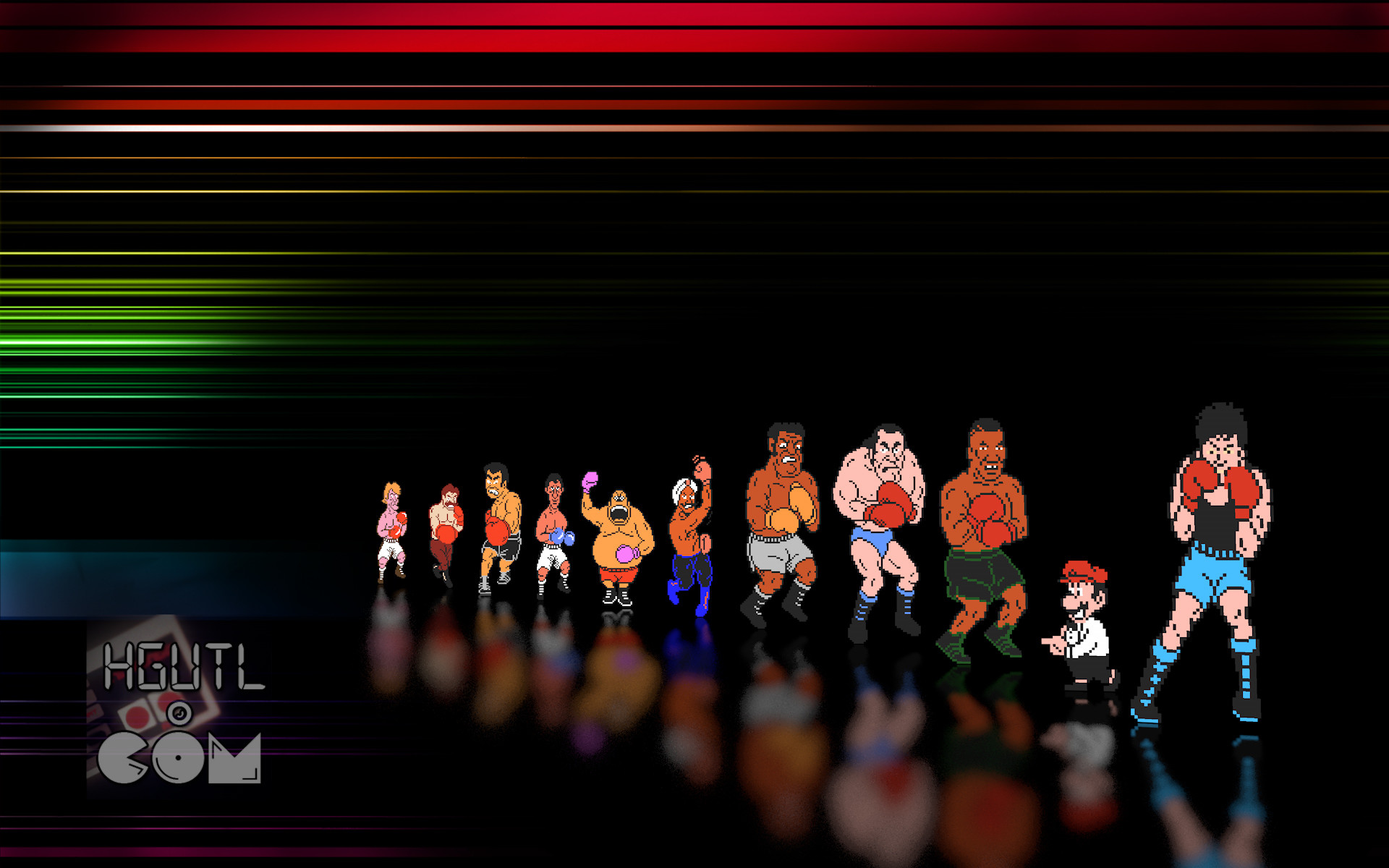 Mike Tyson's Punch-Out!!, Little Mac, Mike Tyson, Pixel art, Nintendo, sfondo widescreen Full HD