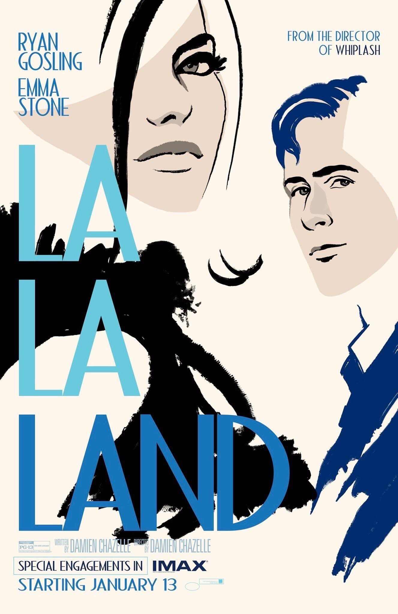 La La Land, Locandina, Ryan Gosling, Emma Stone, Illustrazione, Full HD, schermata di blocco del cellulare