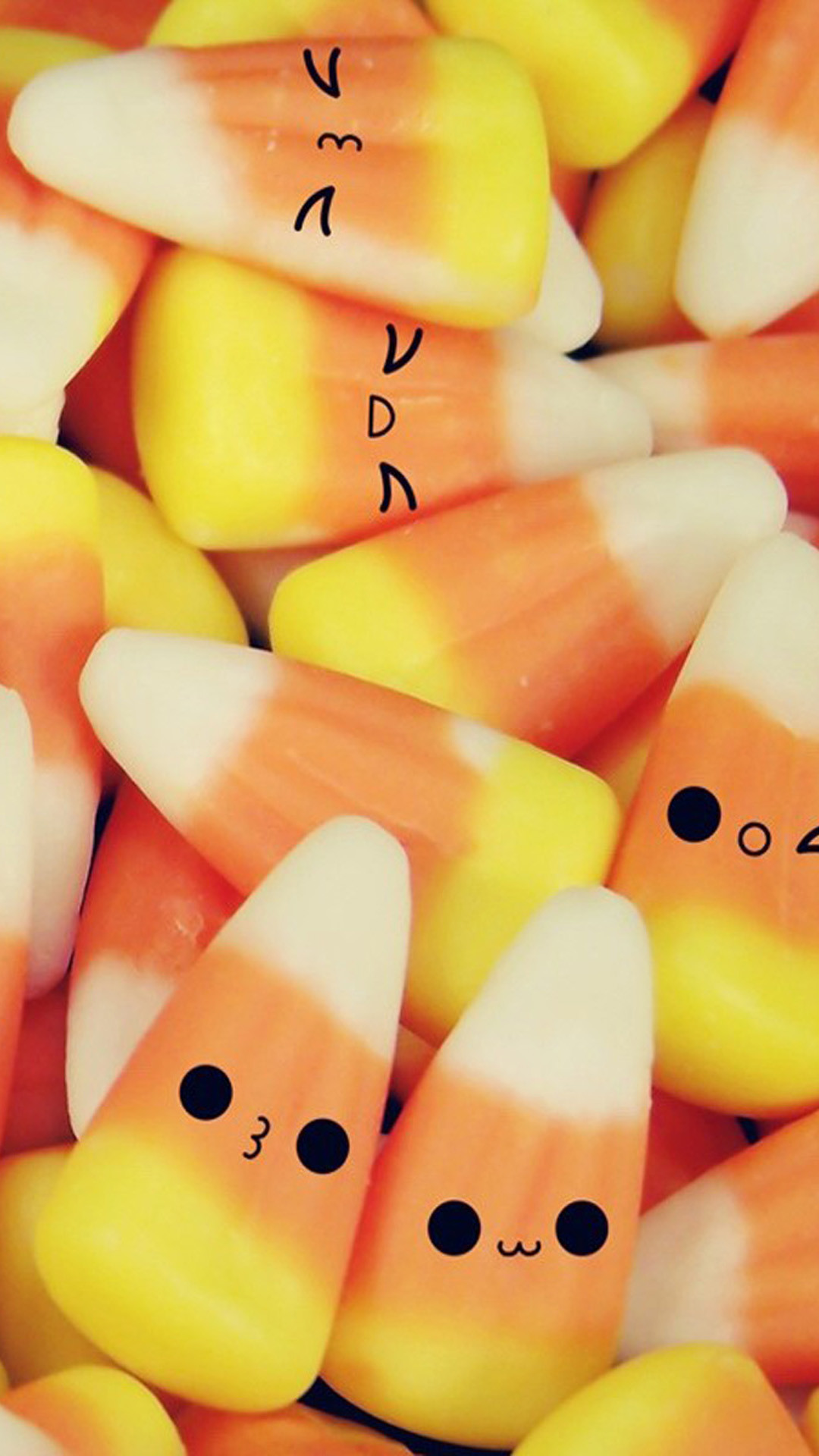 Candy corn, Caramelle, Kawaii, Halloween, wallpaper iPhone 4S