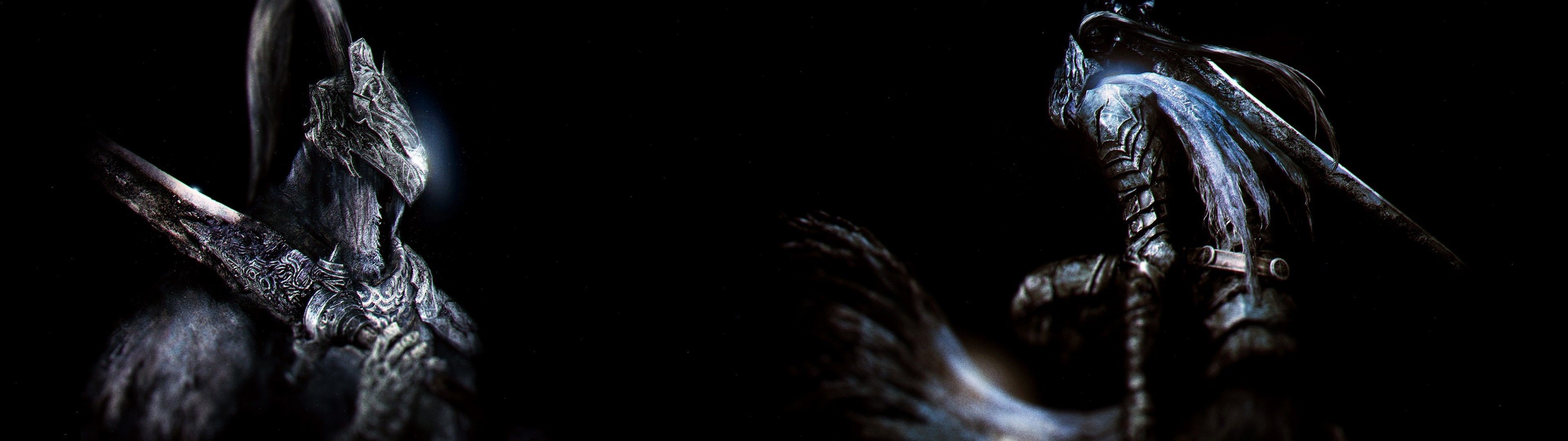 Artorias, Dark Souls, Sfondo nero, 32:9 Full HD, wallpaper widescreen