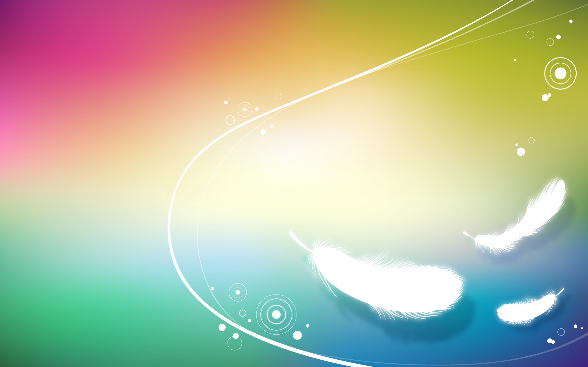 Piume, Arcobaleno, Astratto, Colori pastello, Full HD, sfondo per PC
