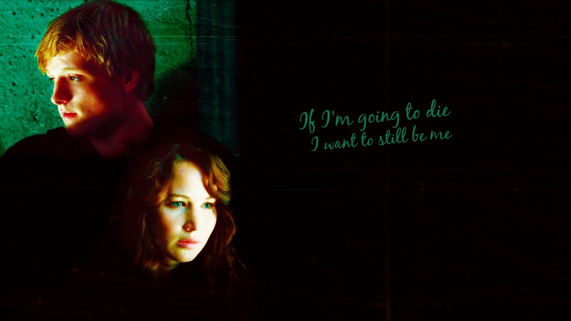 Josh Hutcherson, Jennifer Lawrence, Peeta Mellark, Hunger Games, Citazione, sfondo desktop 1920x1080