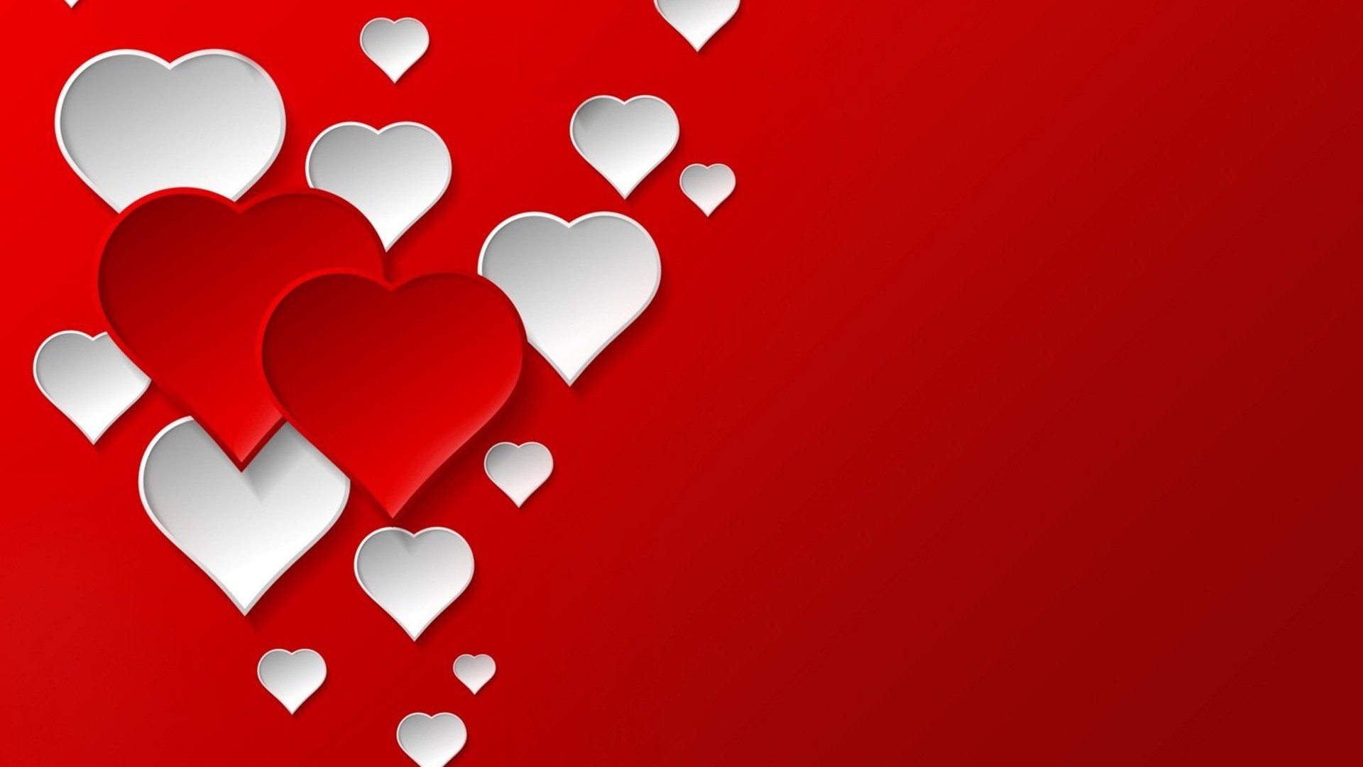Cuori di carta, Rosso e bianco, Full HD, sfondo per PC e portatile