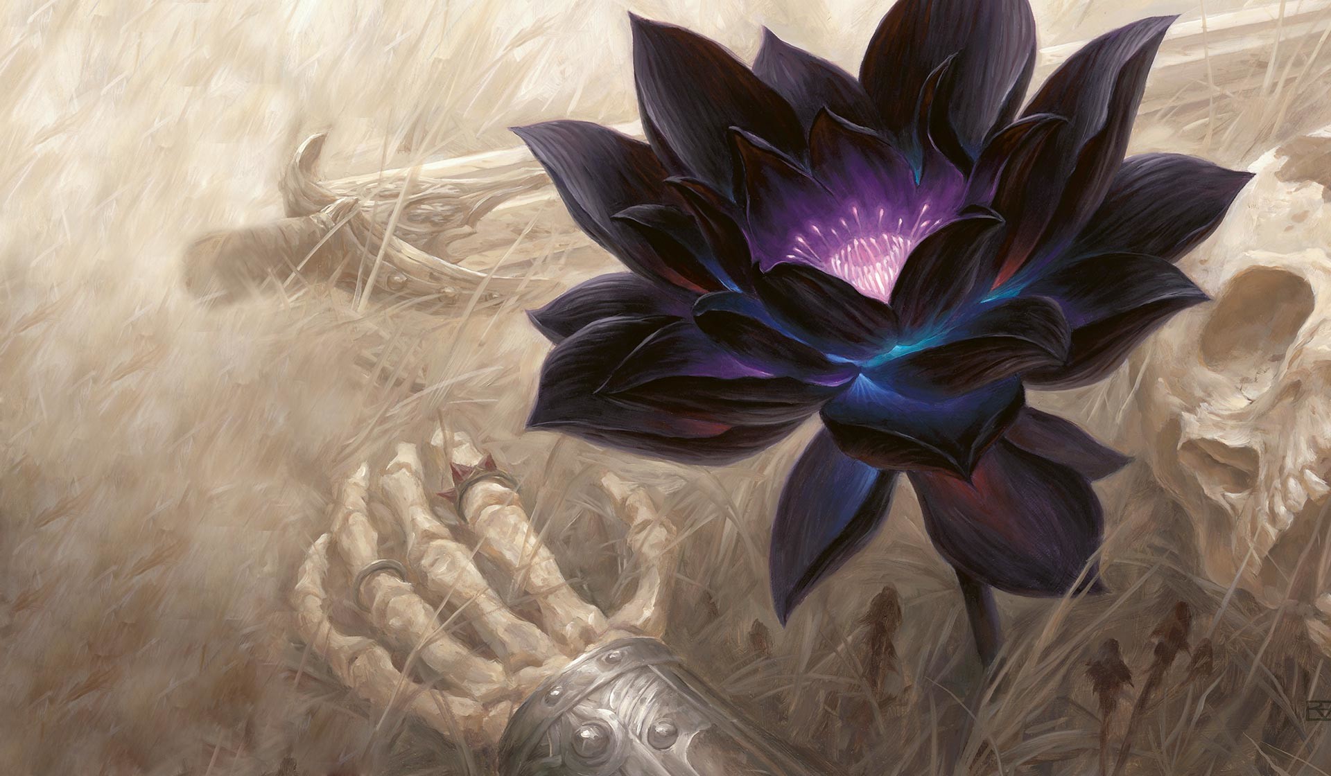 Black Lotus, Loto nero, Magic: The Gathering, Scheletro, Full HD, sfondo per PC e portatile