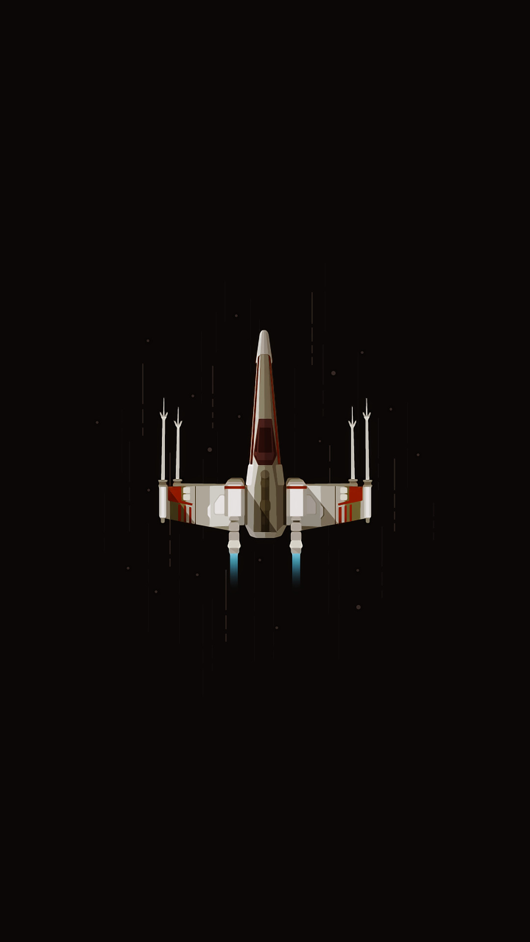 X-wing, Star Wars, Astronave, Minimalismo, Sfondo nero, Full HD, schermata di blocco del cellulare